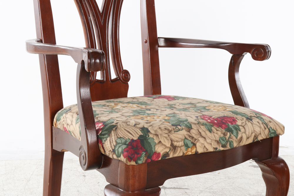 Six Chippendale Style Dining Chairs