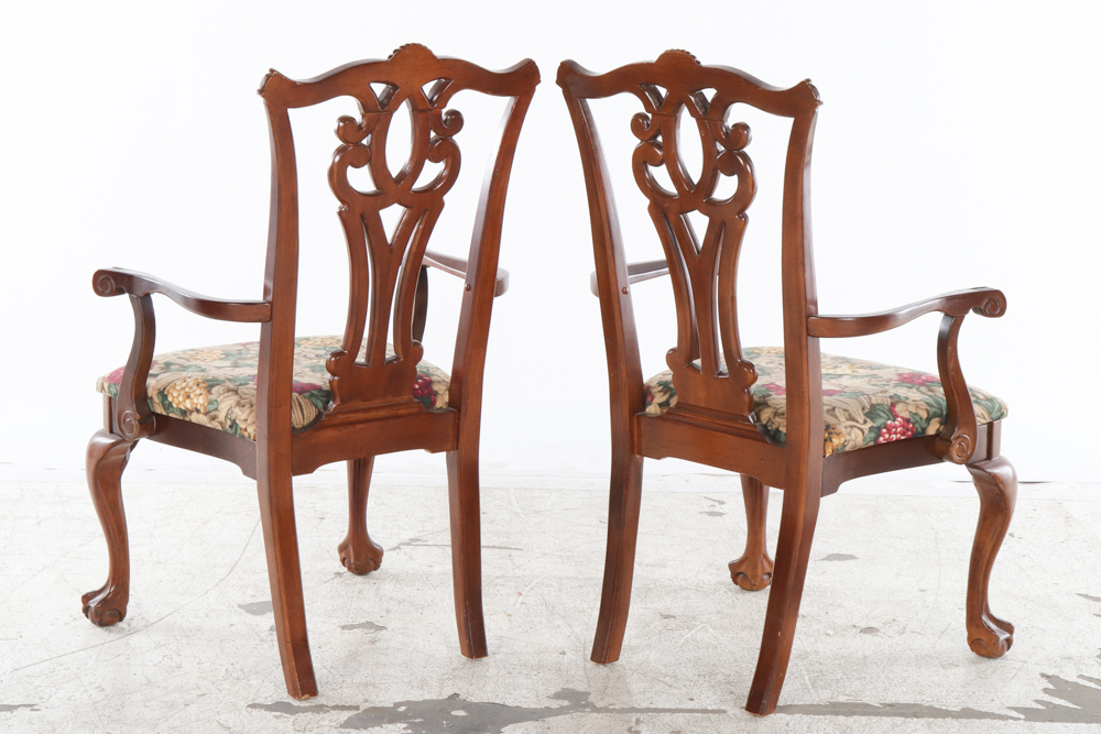 Six Chippendale Style Dining Chairs