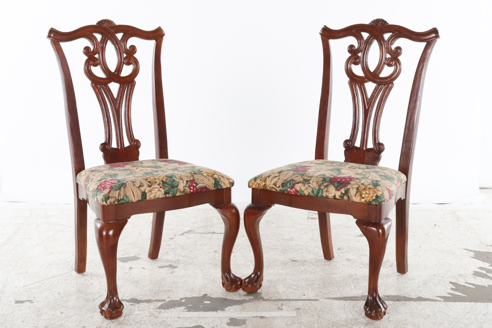Six Chippendale Style Dining Chairs