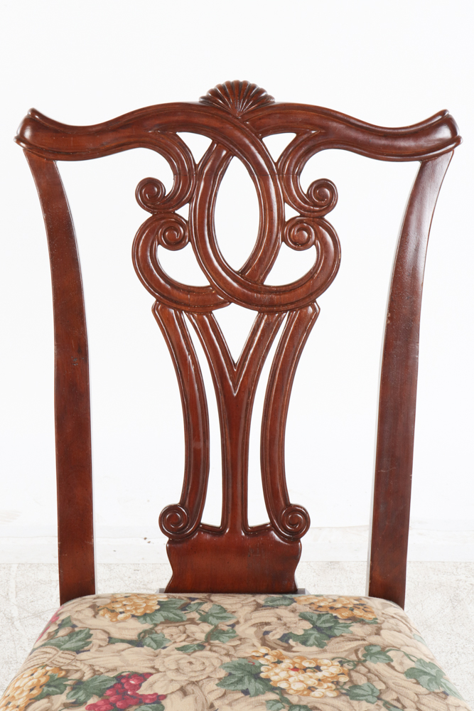 Six Chippendale Style Dining Chairs