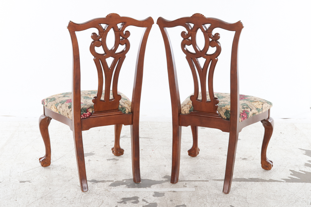 Six Chippendale Style Dining Chairs