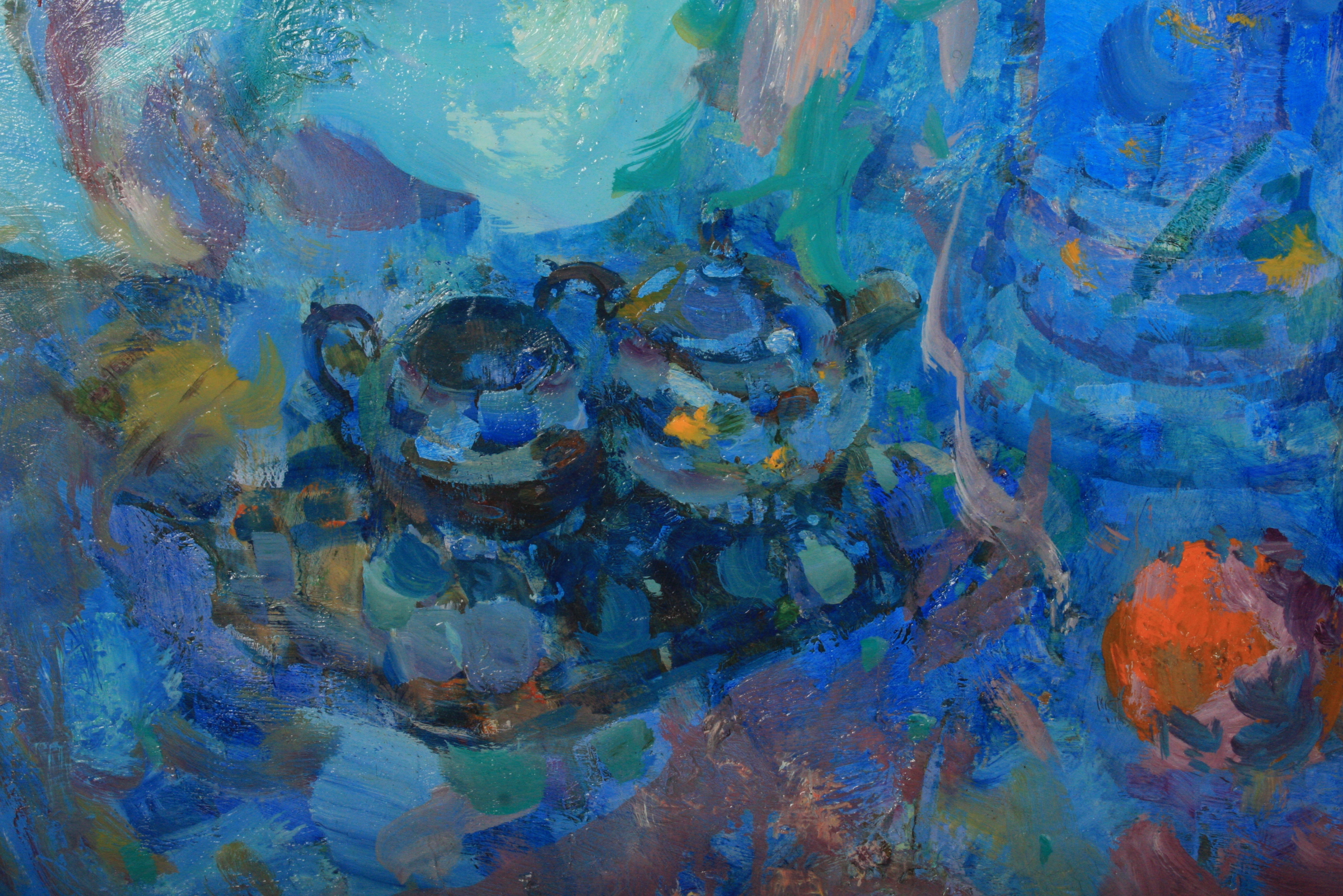 Murat Kaboulov Oil Painting of Abstract Still Life in a Blue Room