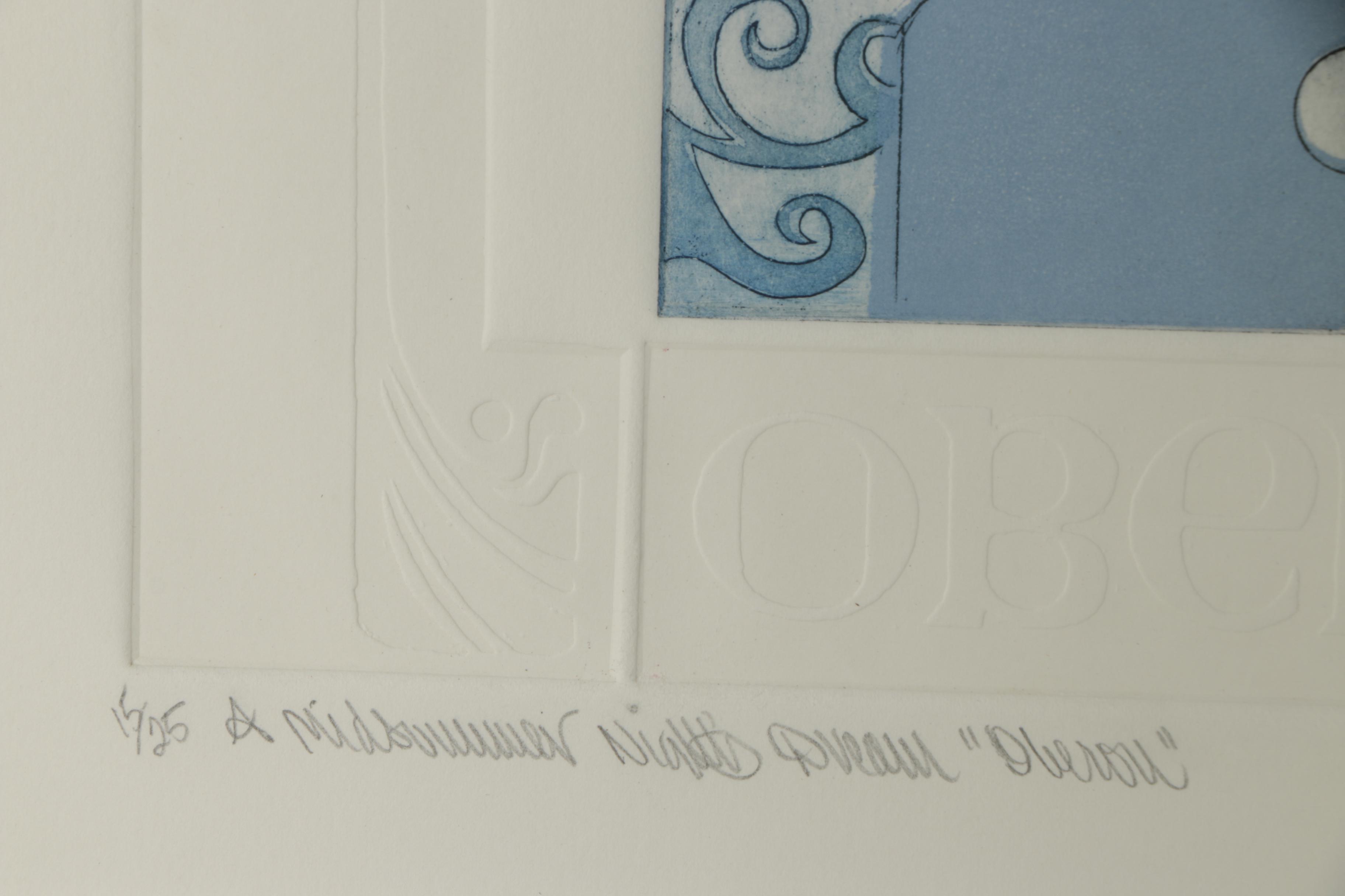 Ruth Wedgwood Philipon Etching "A Midsummer Night's Dream: 'Oberon'"