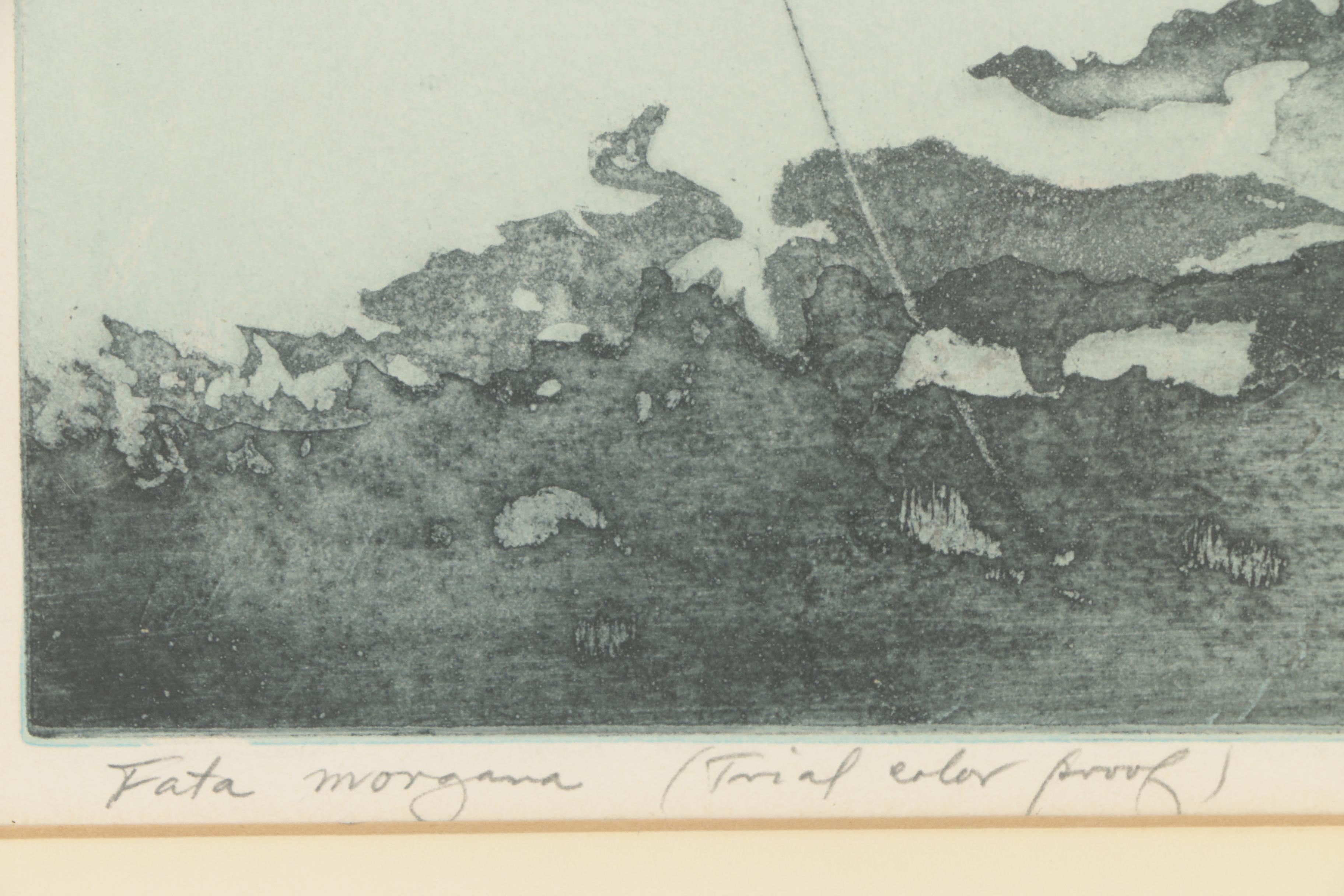 Letterio Calapai Circa 1970s Trial Proof Etching "Fata Morgana"