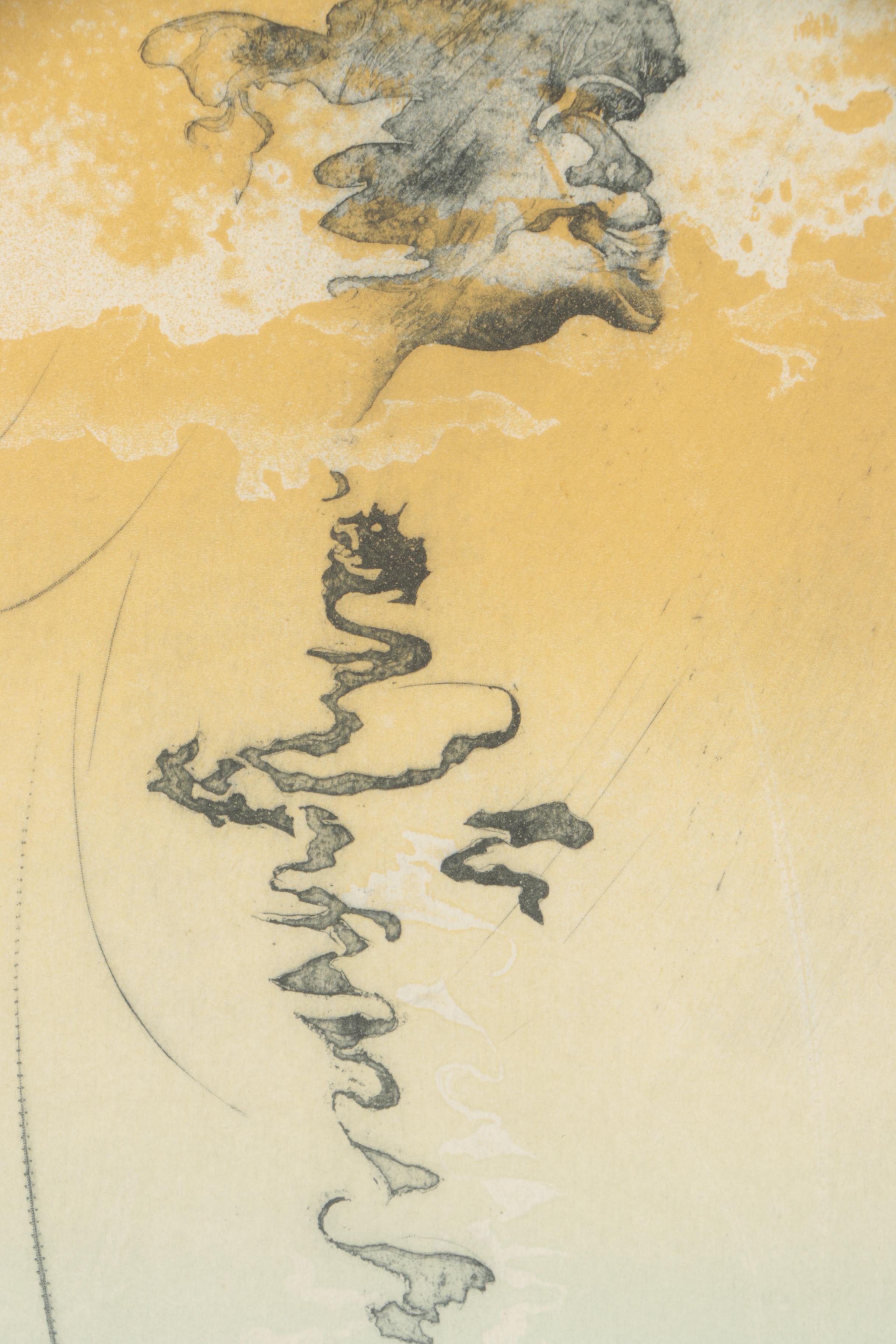 Letterio Calapai Circa 1970s Trial Proof Etching "Fata Morgana"