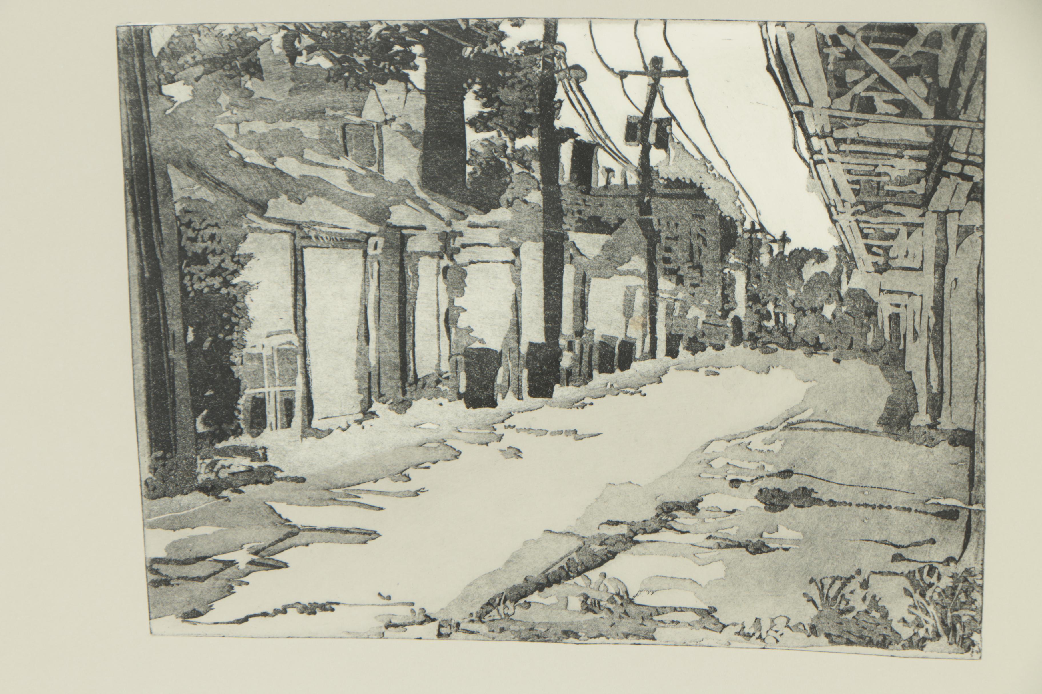 Late 20th Century Artist's Proof Etching "Under Tracks, Sky"