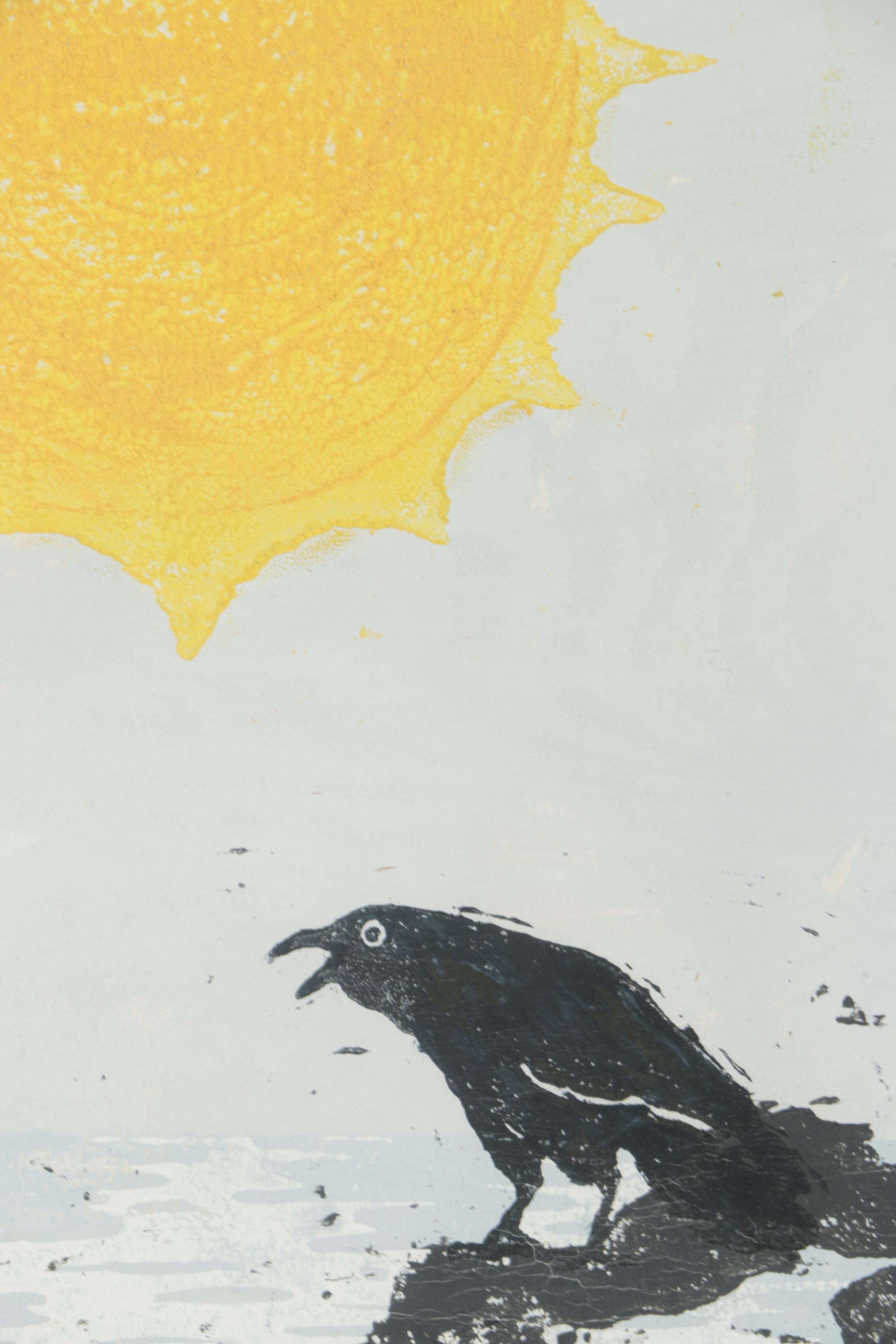 A.E. Alexander 1973 Woodcut Print "Belmont Morning"