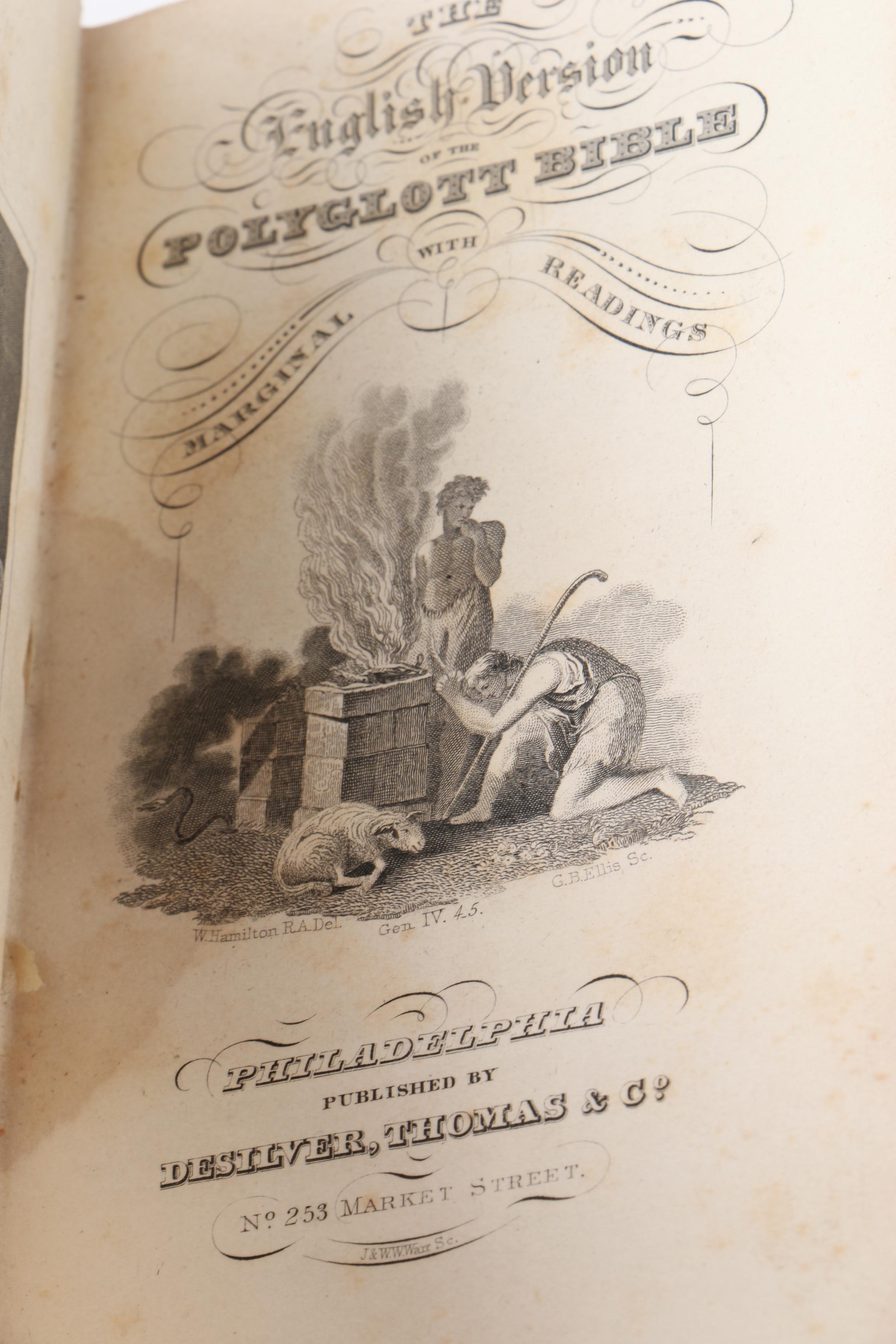 1836 "The English Version of the Polyglott Bible" and Other Vintage Books