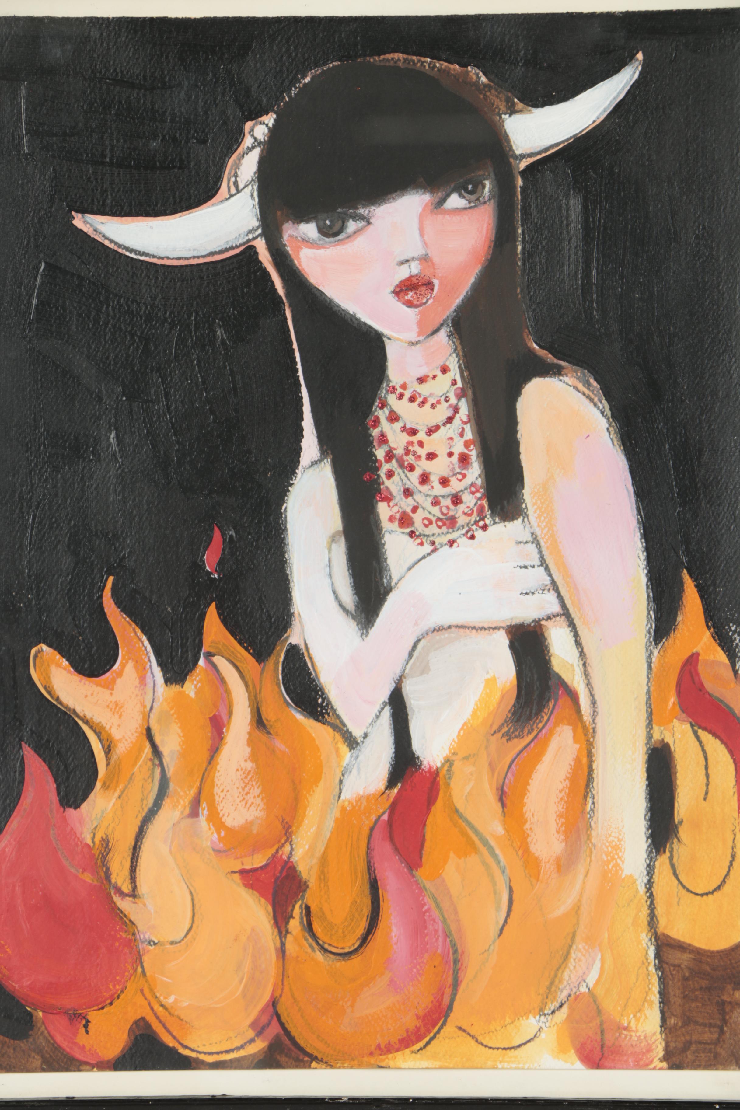 Acrylic Portrait of a Woman