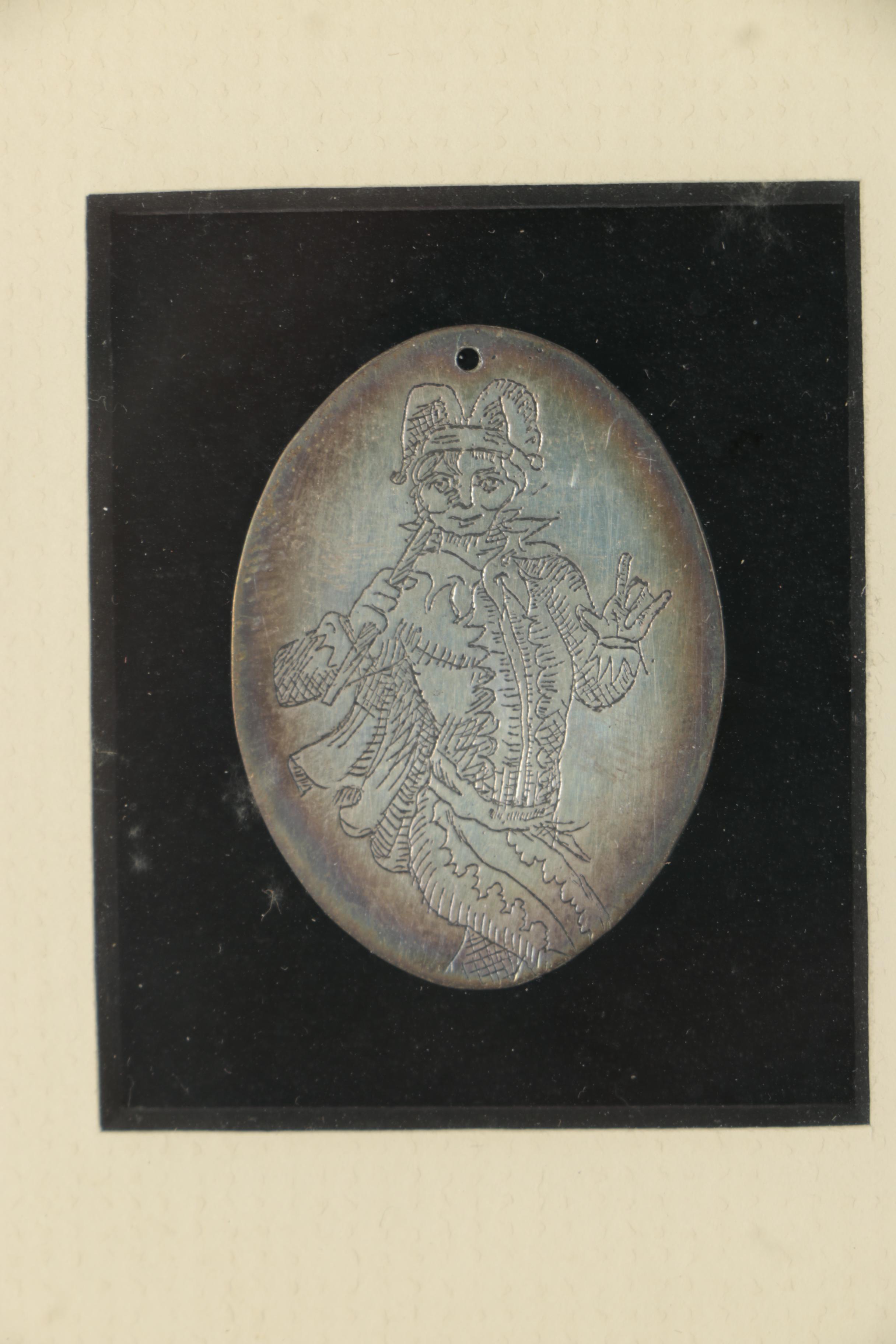 Nancy Lyon Hand Colored Etching "Tarot Cards Swiss Deck: Jester - Foolhardiness"