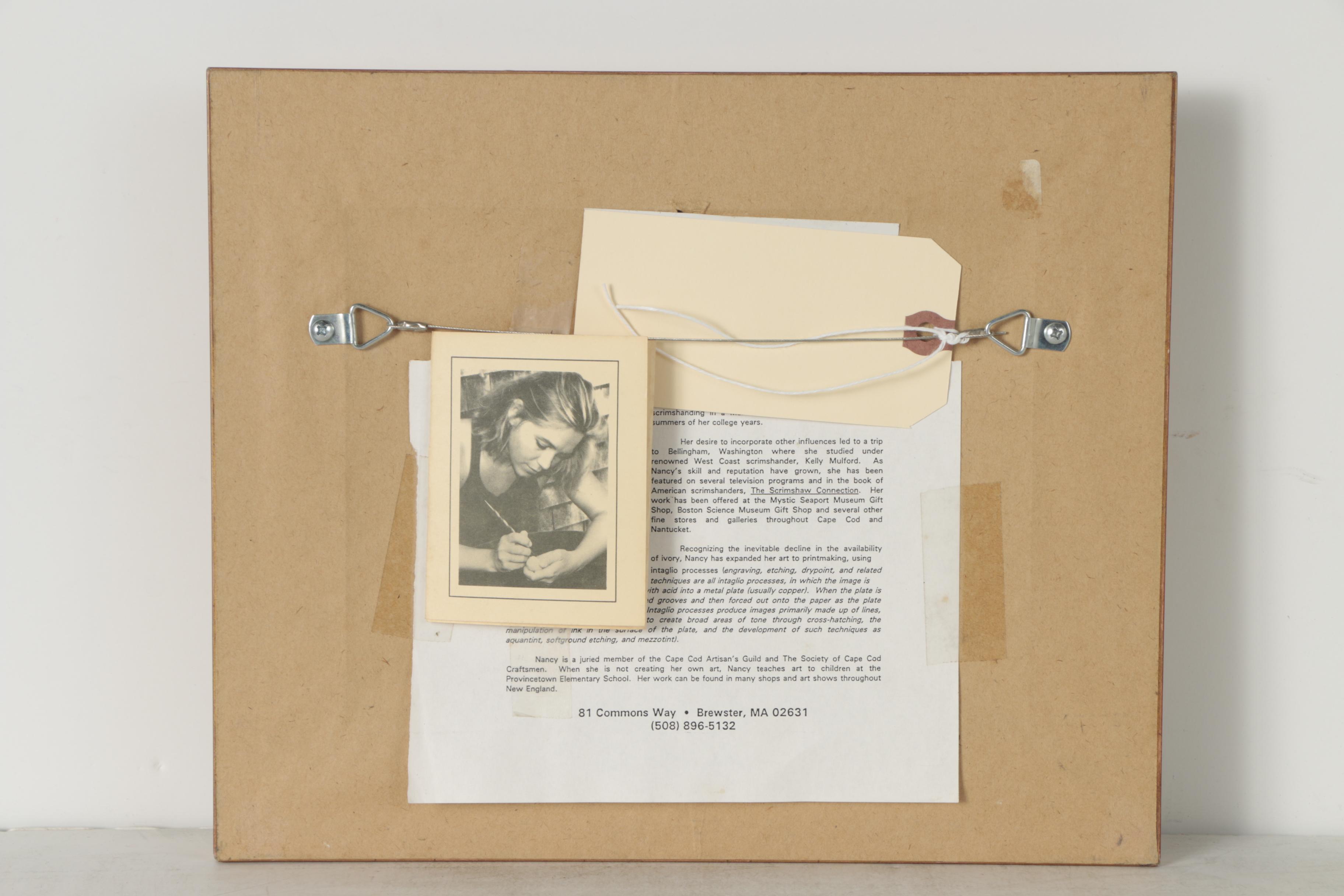 Nancy Lyon Hand Colored Etching "Tarot Cards Swiss Deck: Jester - Foolhardiness"