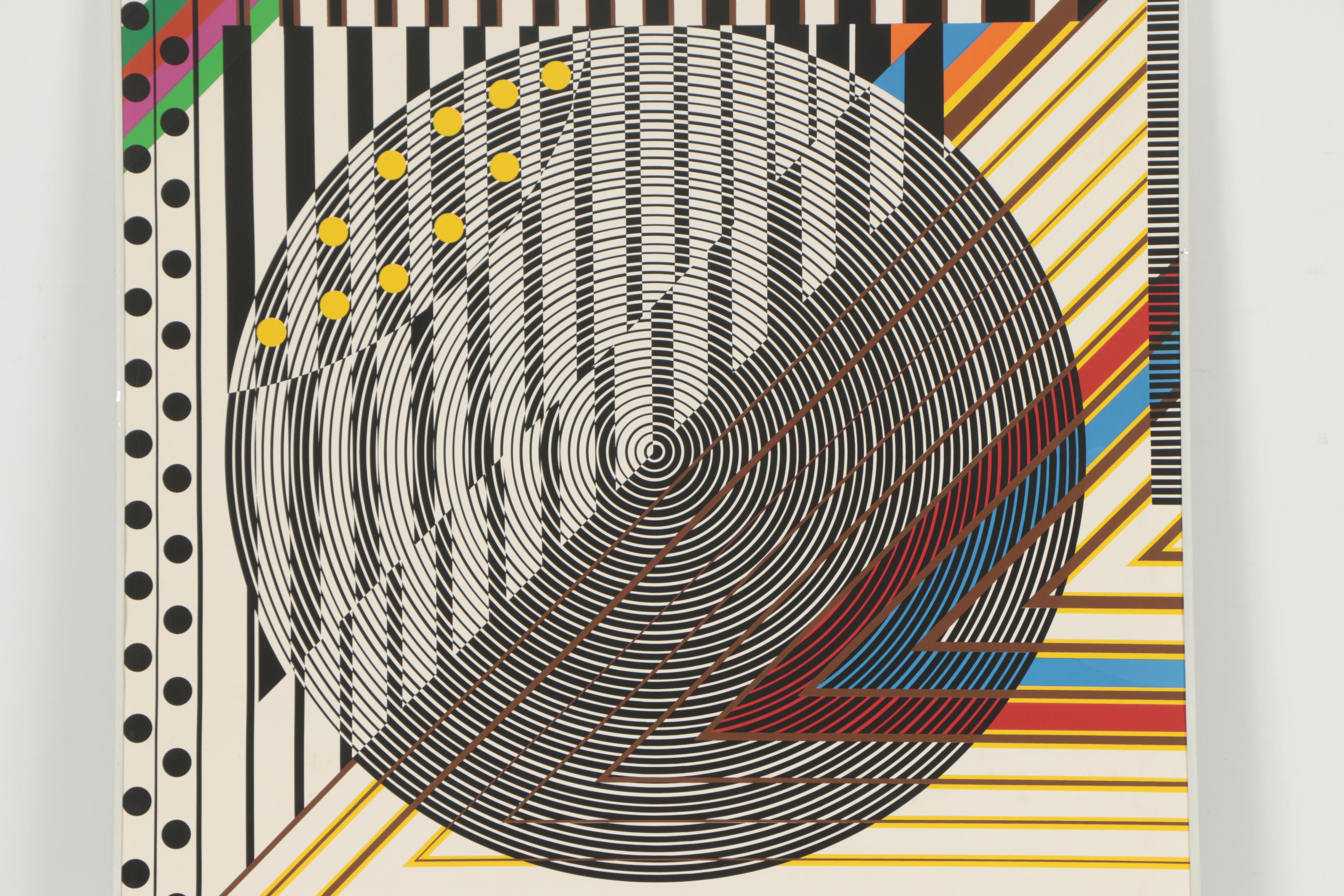 Leo Maranz Circa 1970s Op Art Serigraph "Overture"
