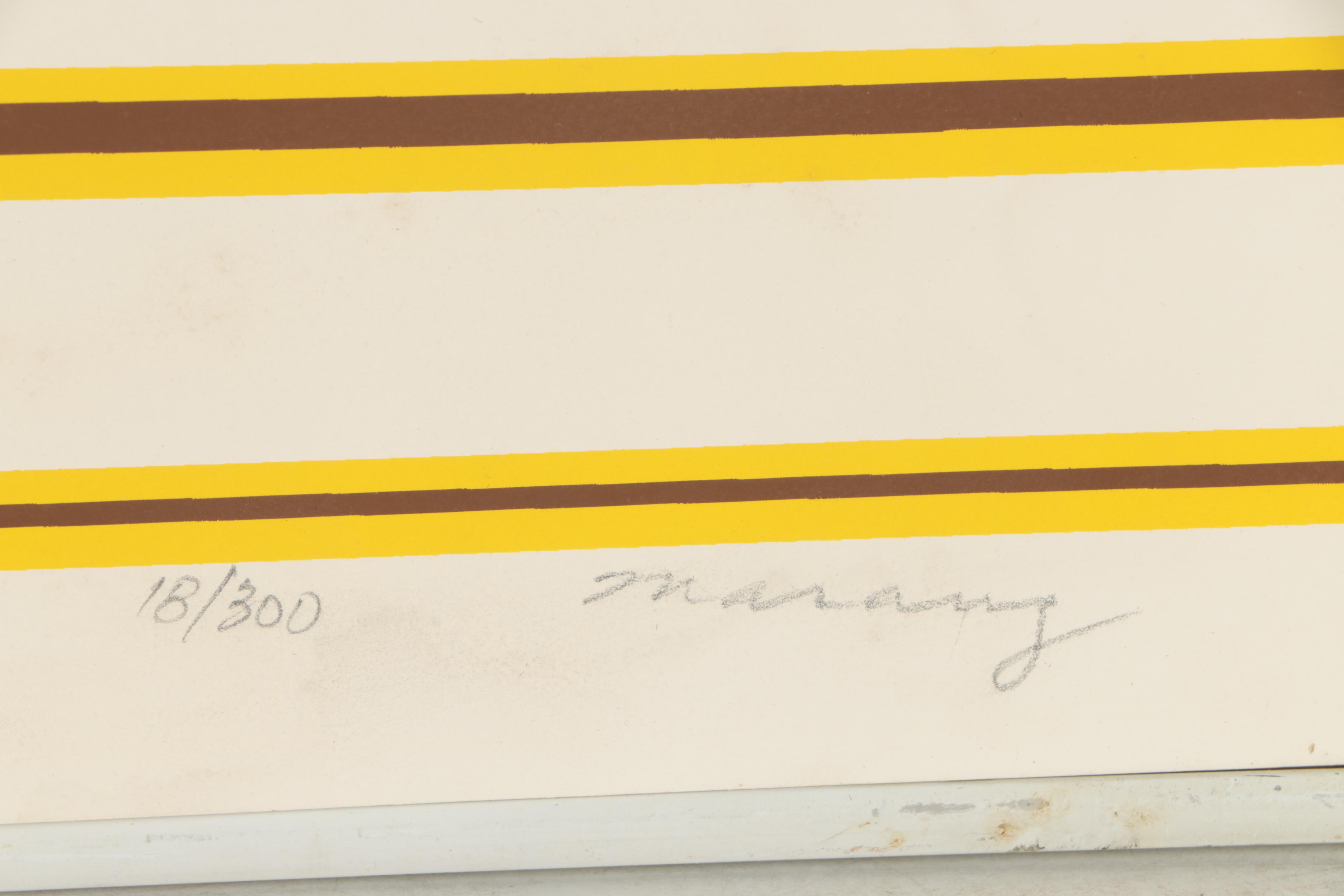 Leo Maranz Circa 1970s Op Art Serigraph "Overture"