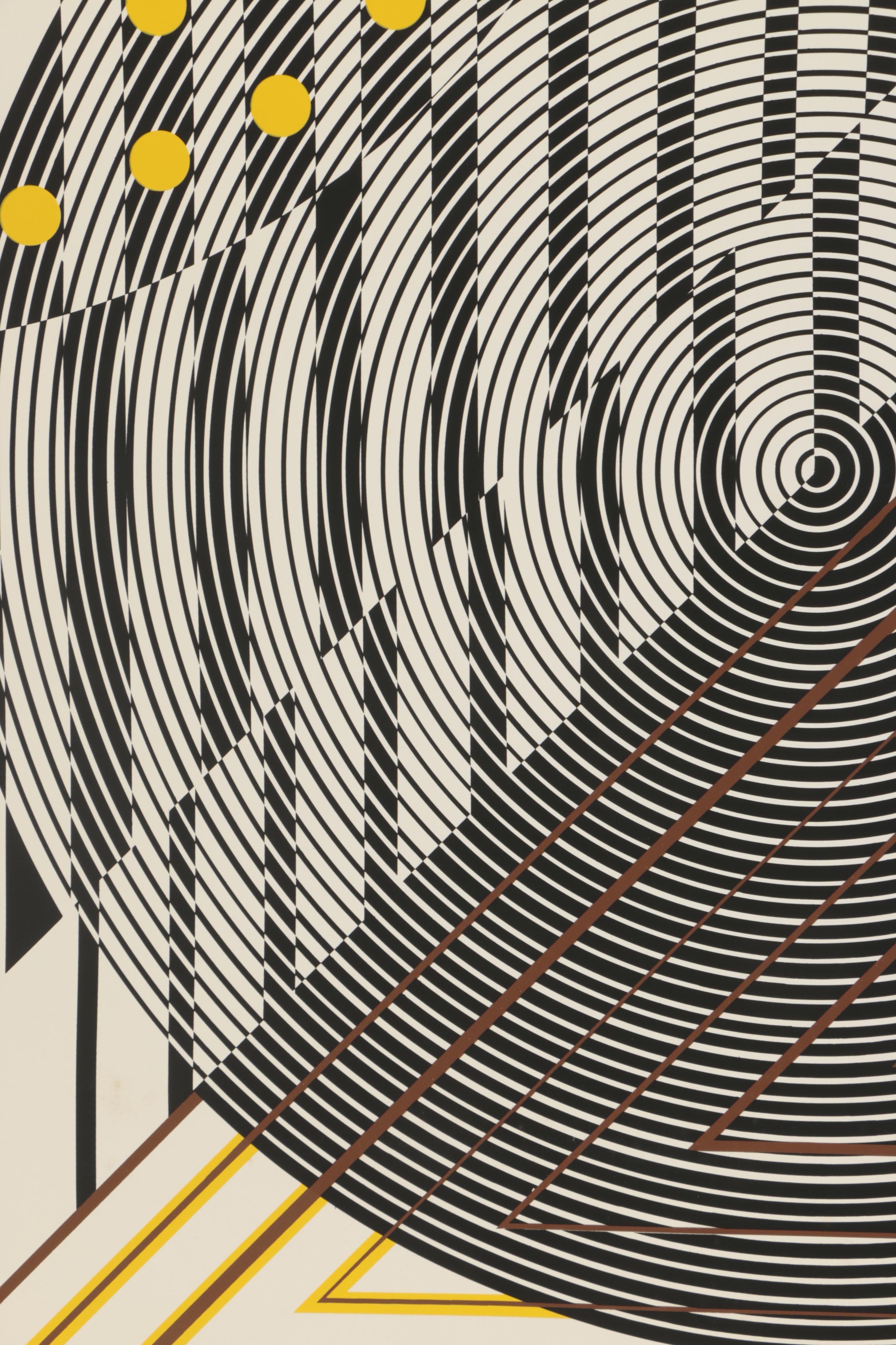 Leo Maranz Circa 1970s Op Art Serigraph "Overture"