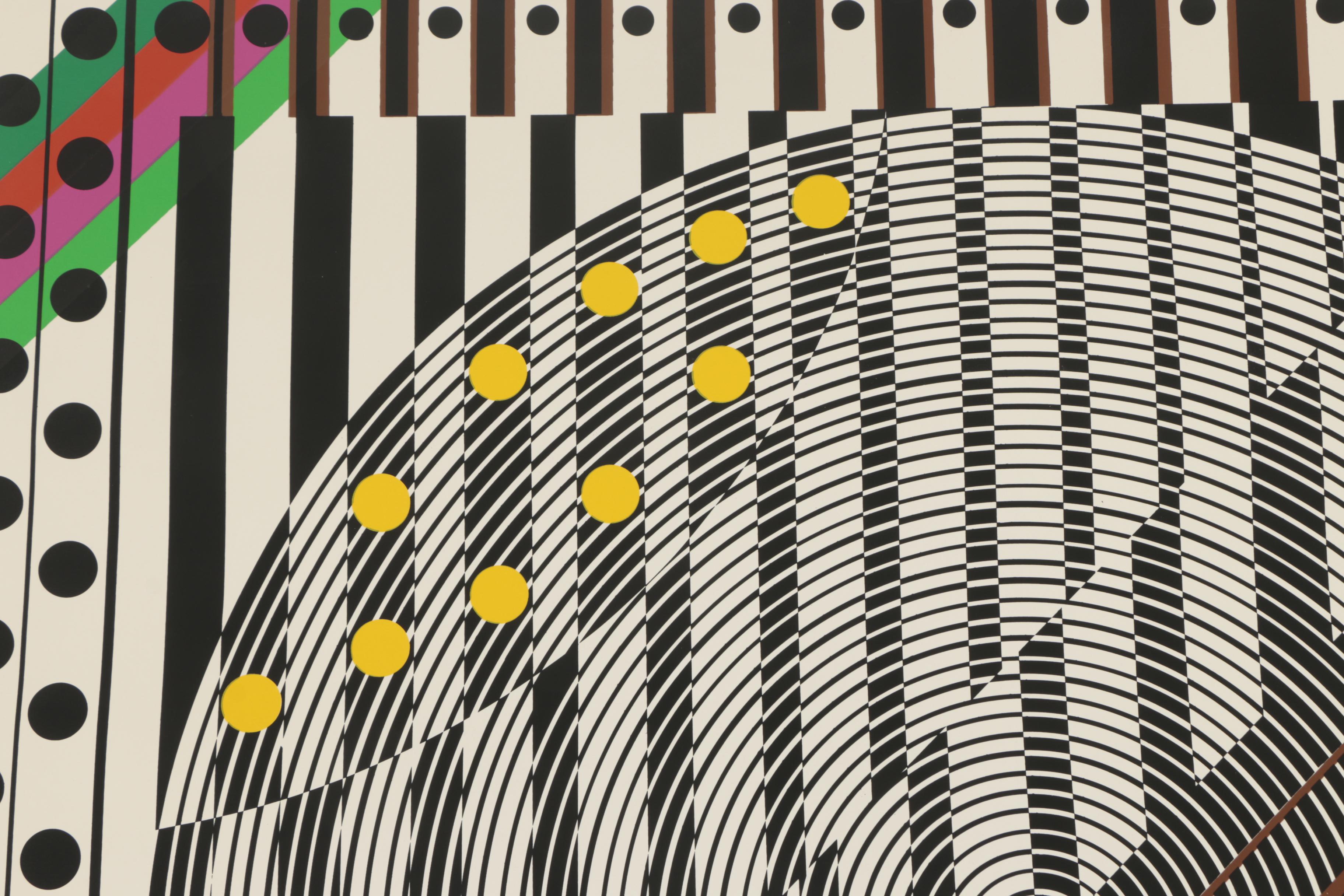 Leo Maranz Circa 1970s Op Art Serigraph "Overture"