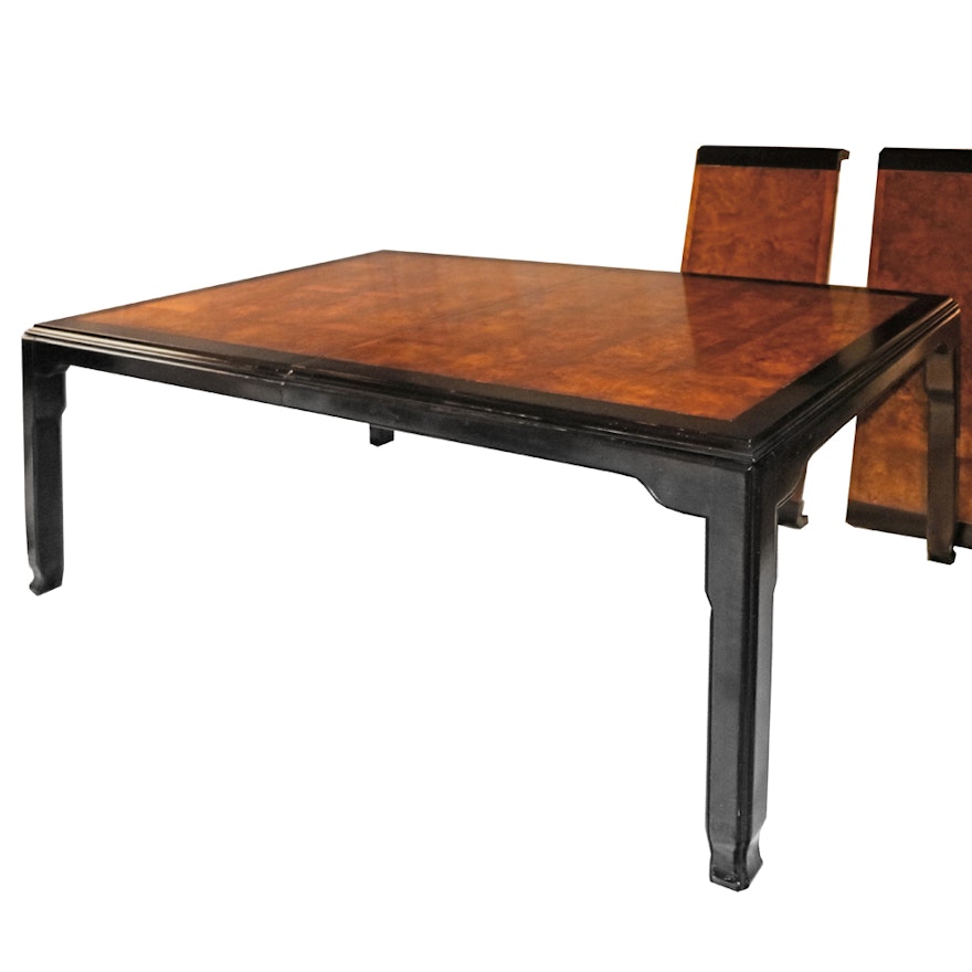 Asian Style Burl Wood Dining Table