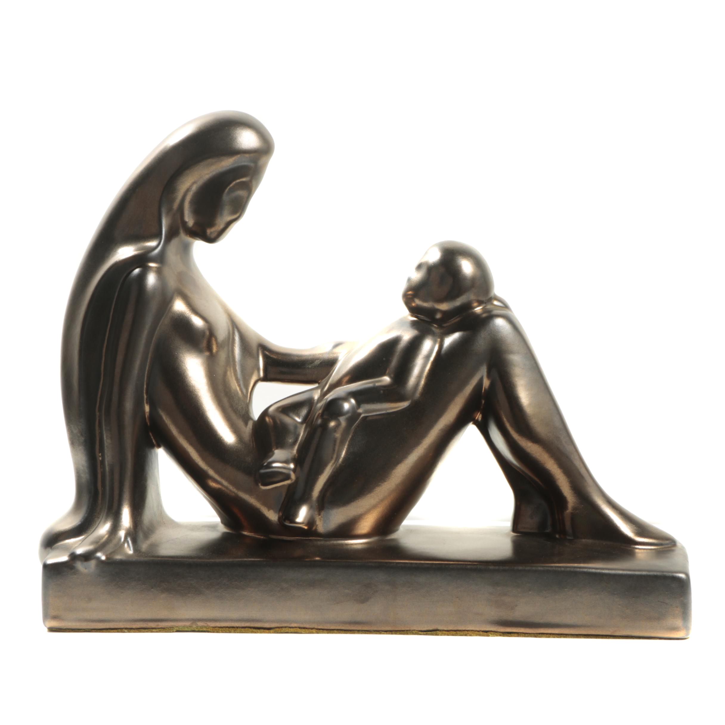 Modern Sculpture of Mother and Child