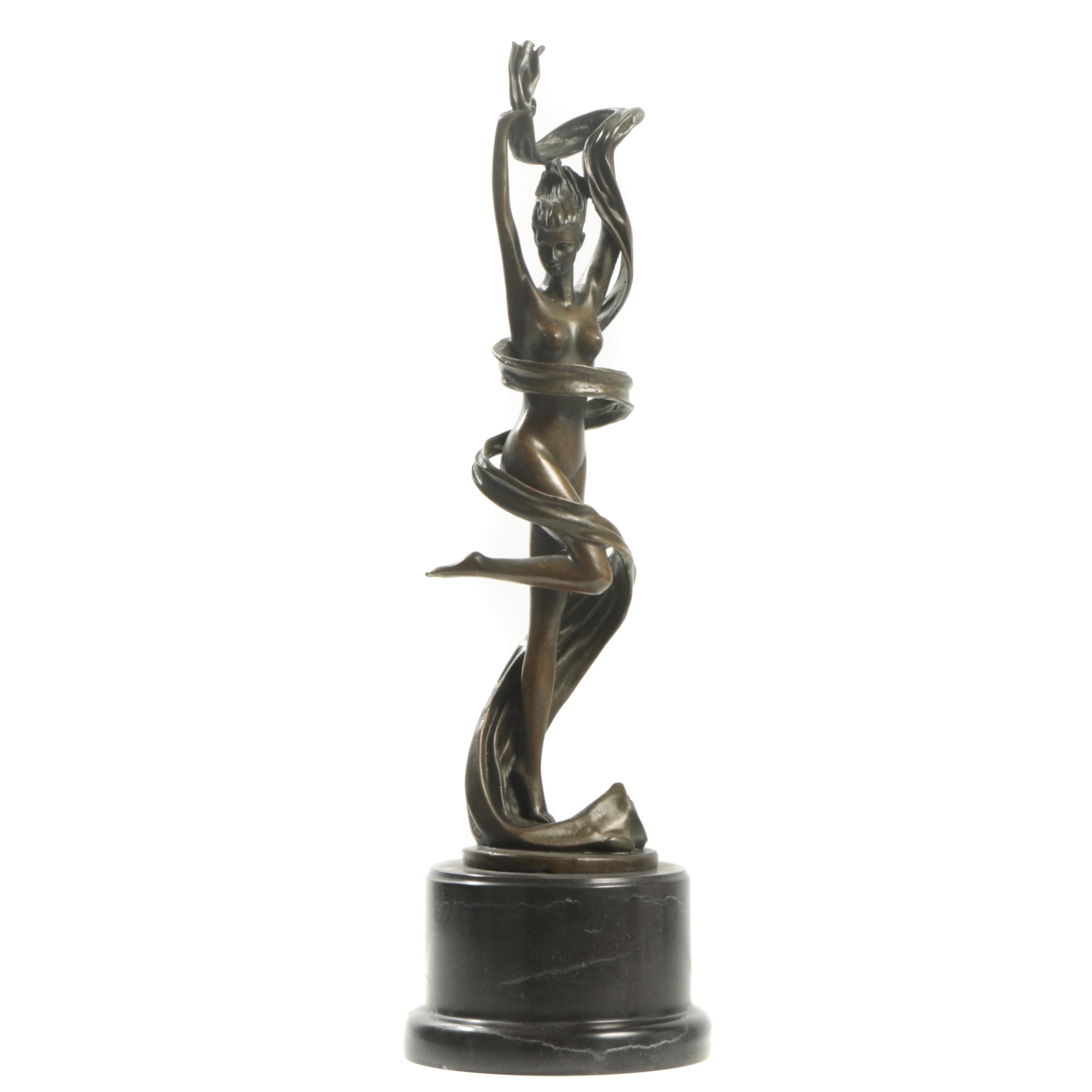 Angelo Bronze Tone Sculpture of a Female Nude