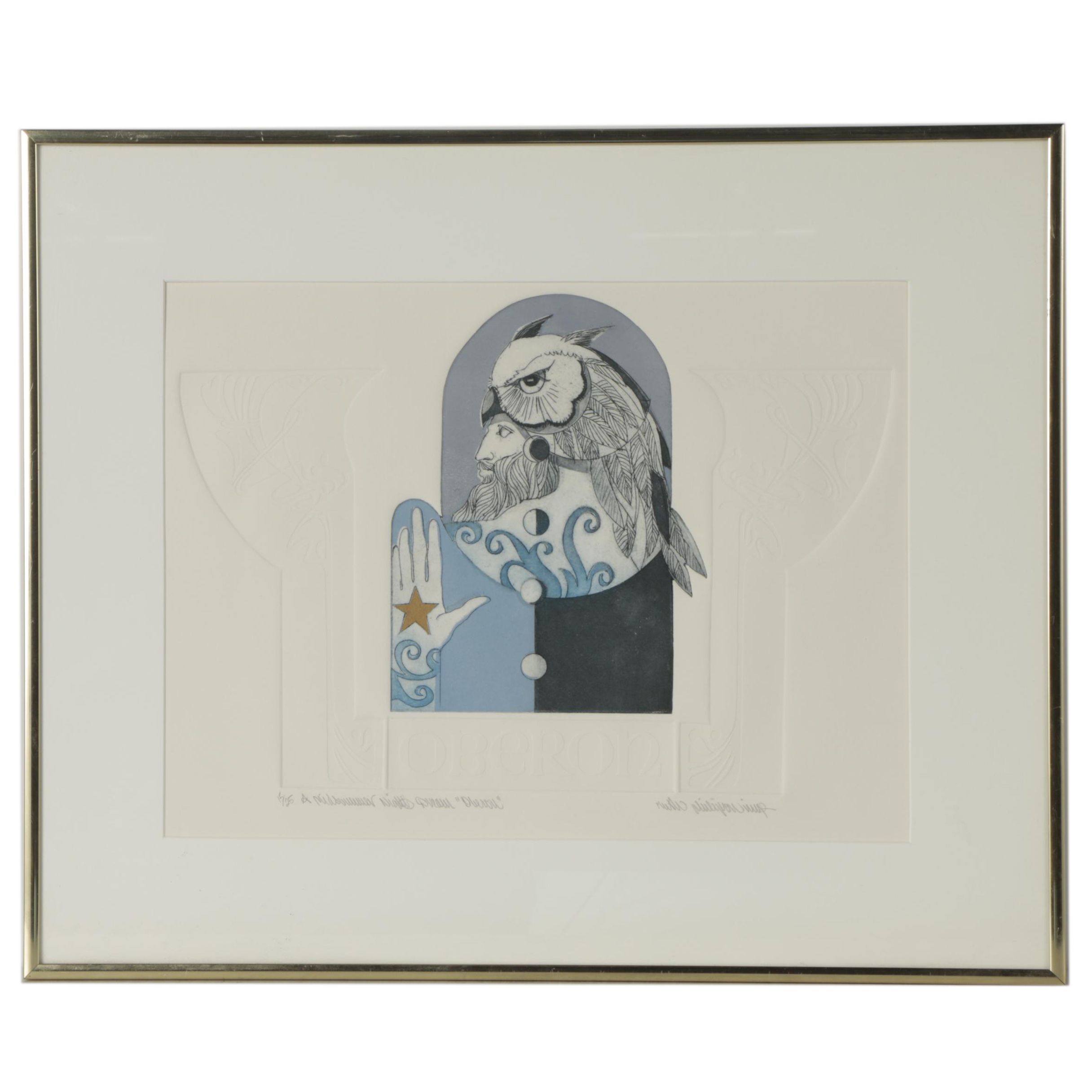 Ruth Wedgwood Philipon Etching "A Midsummer Night's Dream: 'Oberon'"