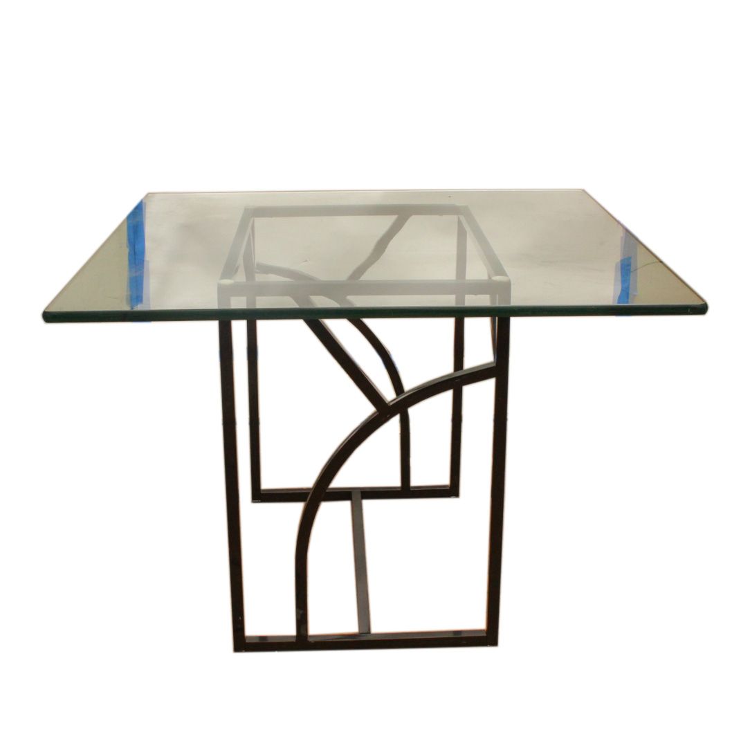Modern Style Glass and Metal Table