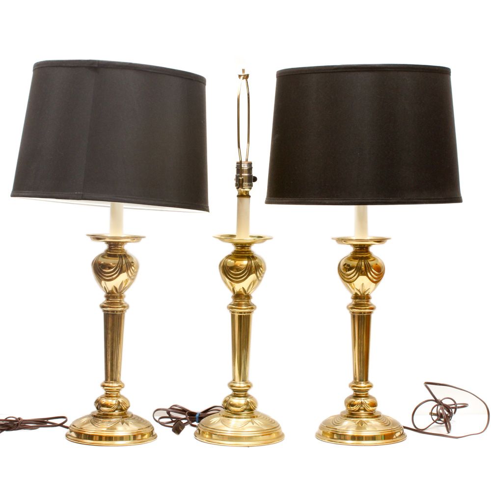 Set of Brass Stiffel Table Lamps