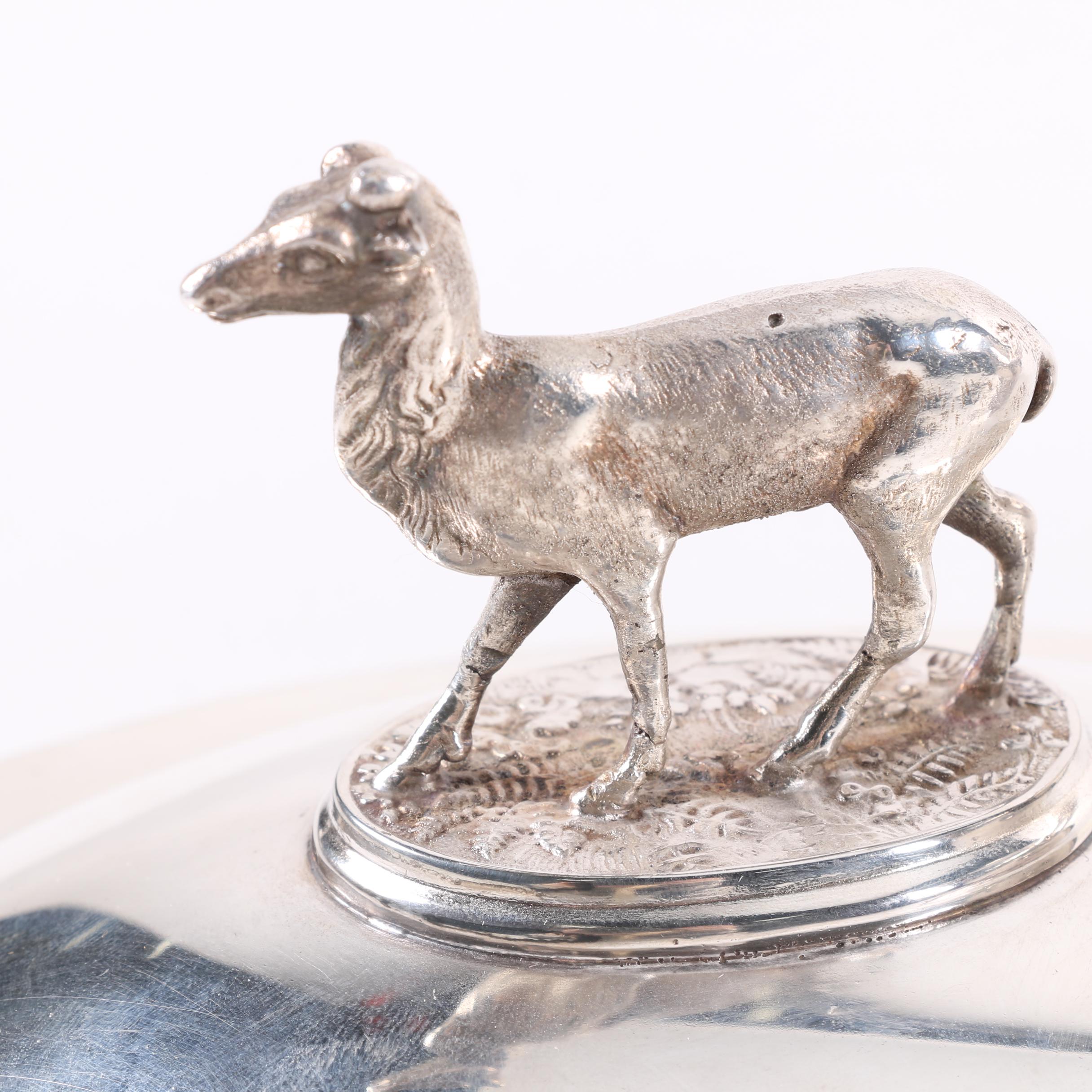 Late 19th Century Reed & Barton Silver Plate Soup Tureen with Elk Finial