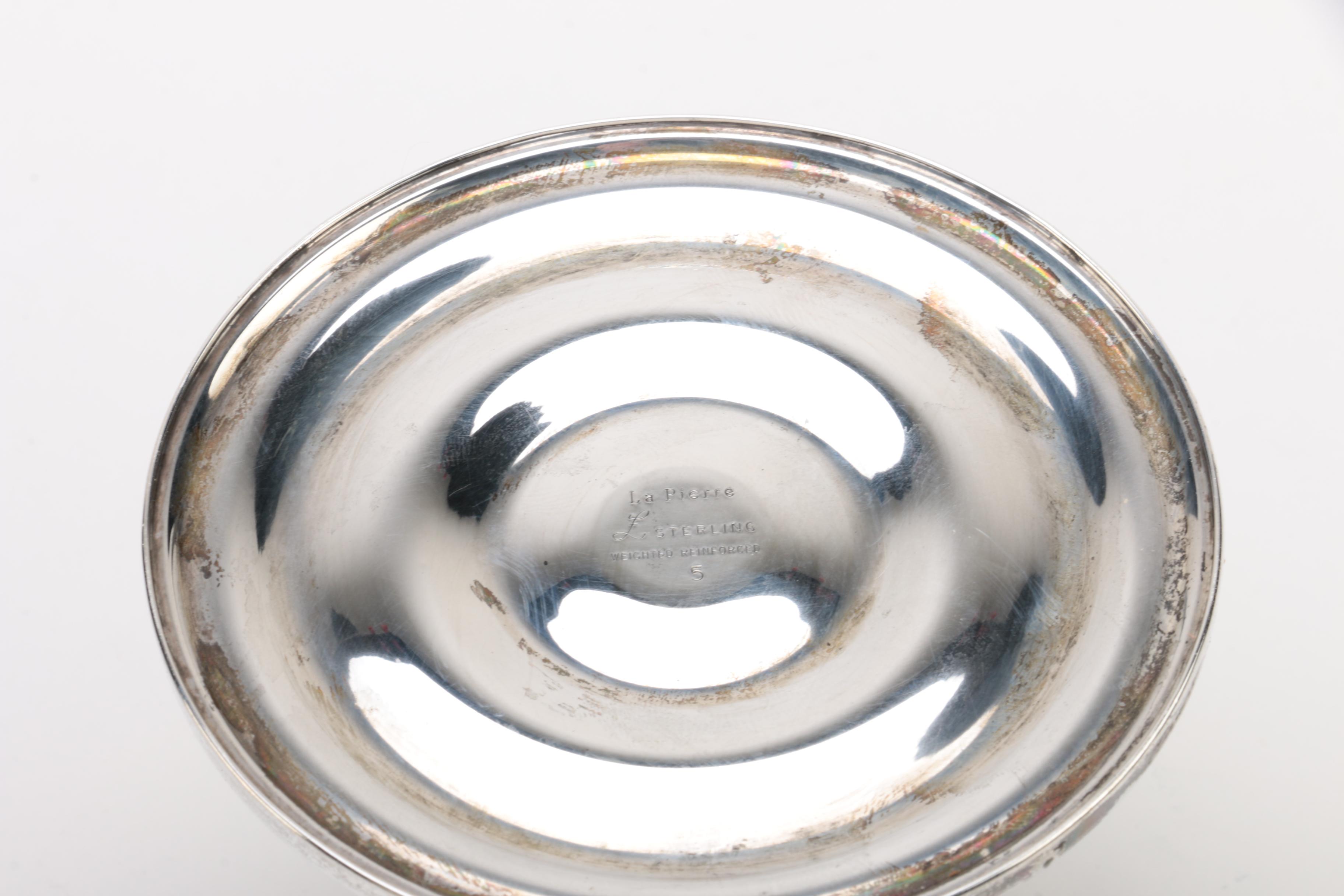 La Pierre Weighted Sterling Candleholders with Towle and Old Wallingford