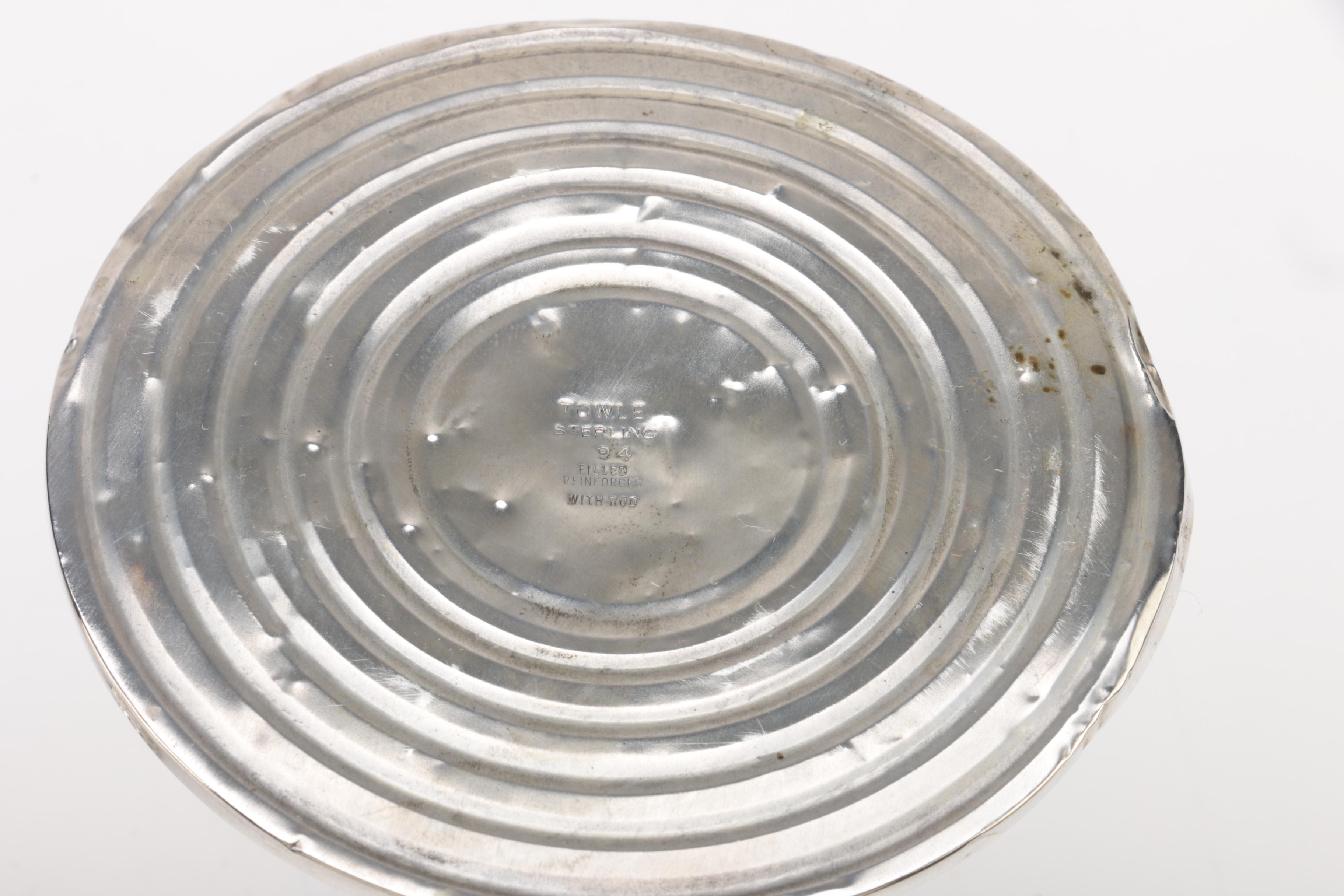 La Pierre Weighted Sterling Candleholders with Towle and Old Wallingford