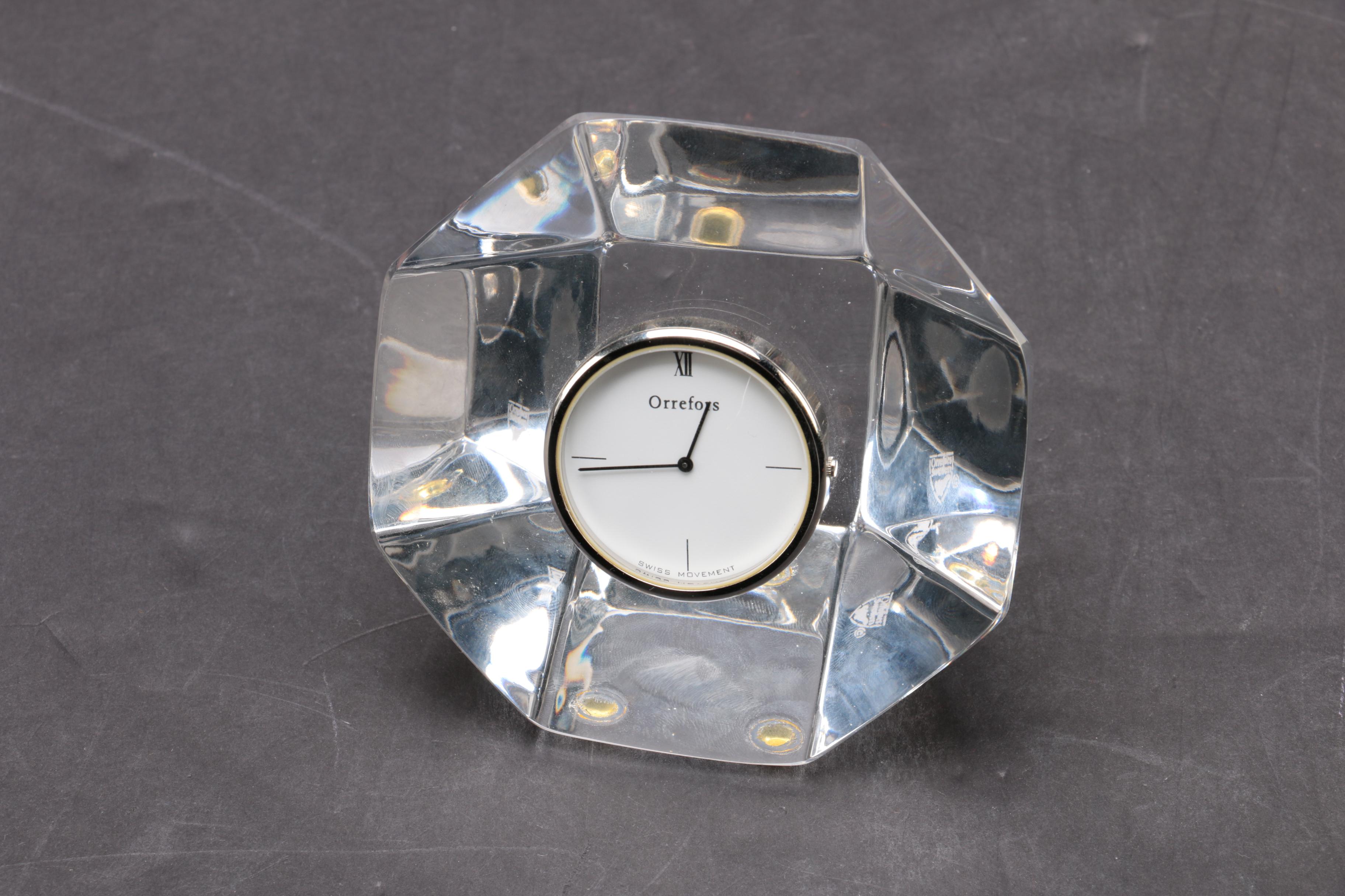 Orrefors Contemporary Crystal Clock