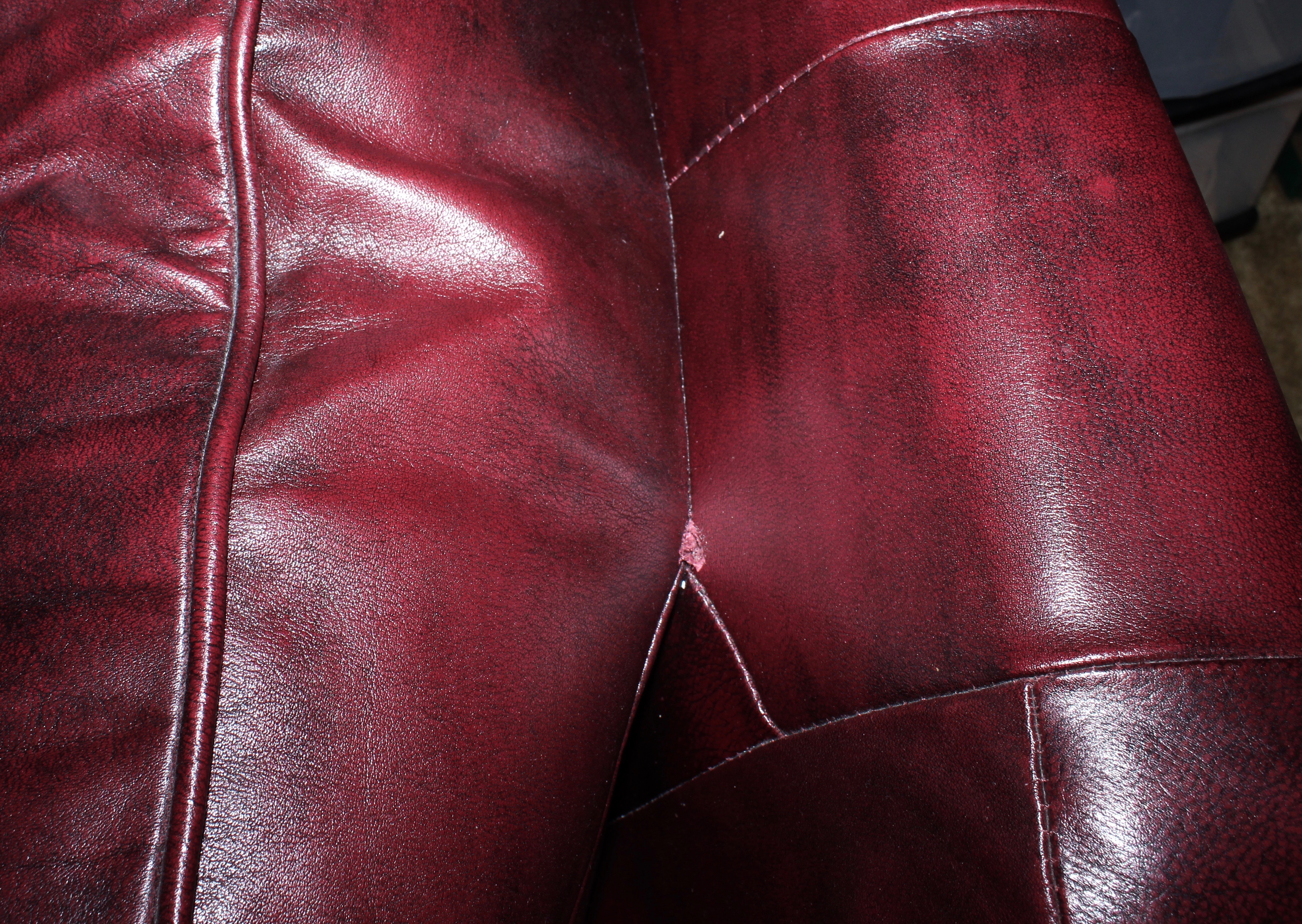 Mahogany Leather Sofa