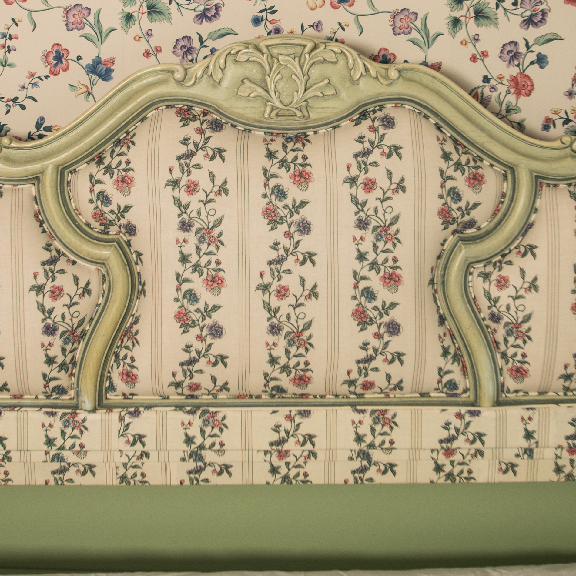 Laura Ashley "Chinese Silk" Upholstered French Provincial Style Headboard