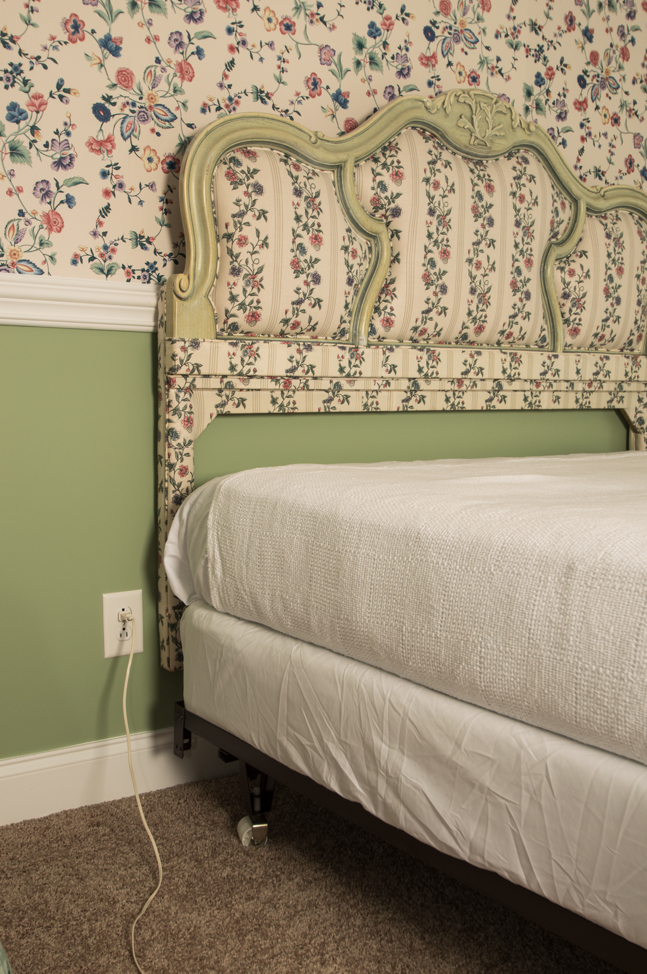 Laura Ashley "Chinese Silk" Upholstered French Provincial Style Headboard