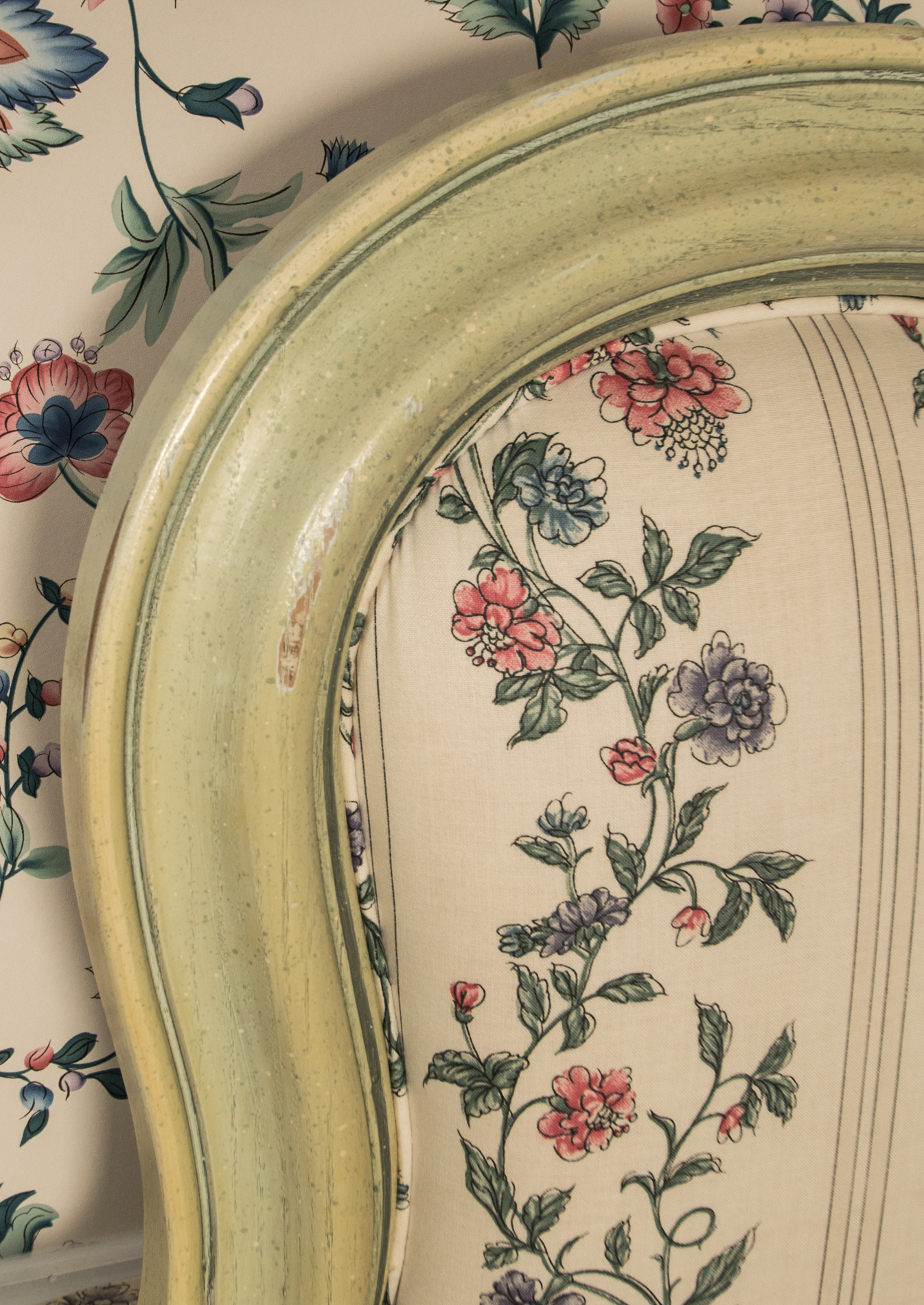 Laura Ashley "Chinese Silk" Upholstered French Provincial Style Headboard