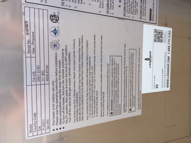 Lava Heat Italia Outdoor Propane Powered Heater from Frontgate