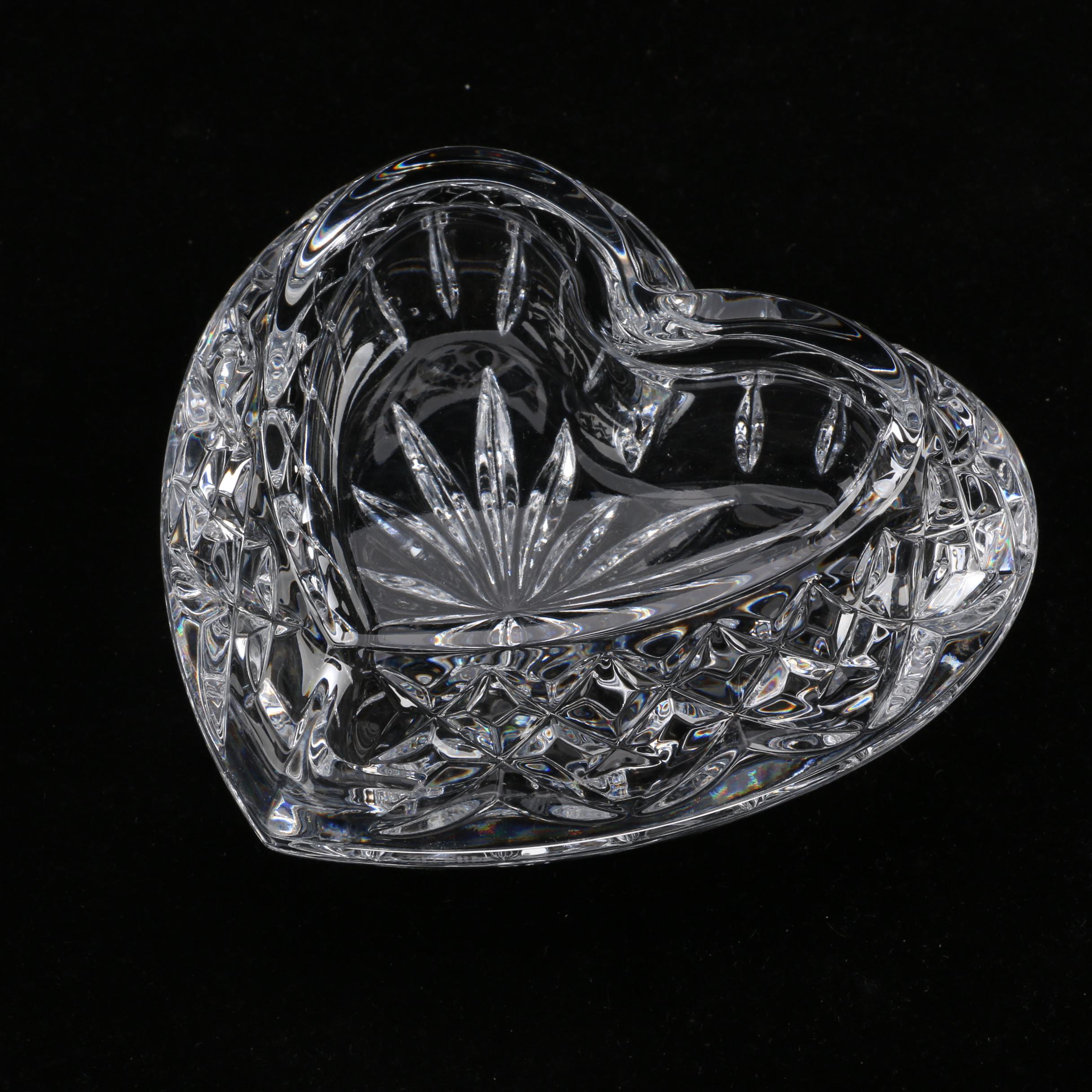 Waterford Crystal Heart-Shaped Trinket Box and Lenox Crystal Bowl