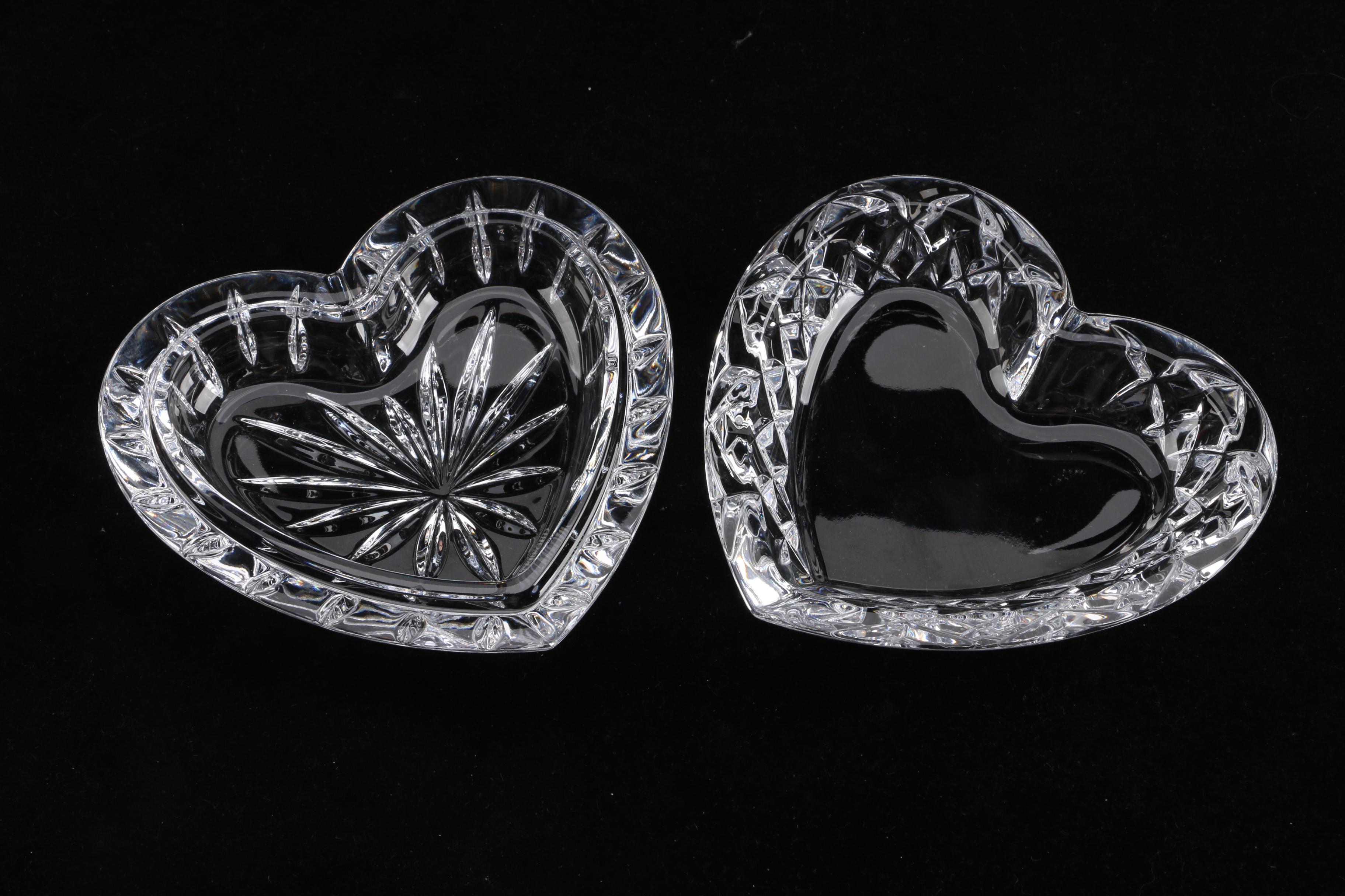 Waterford Crystal Heart-Shaped Trinket Box and Lenox Crystal Bowl