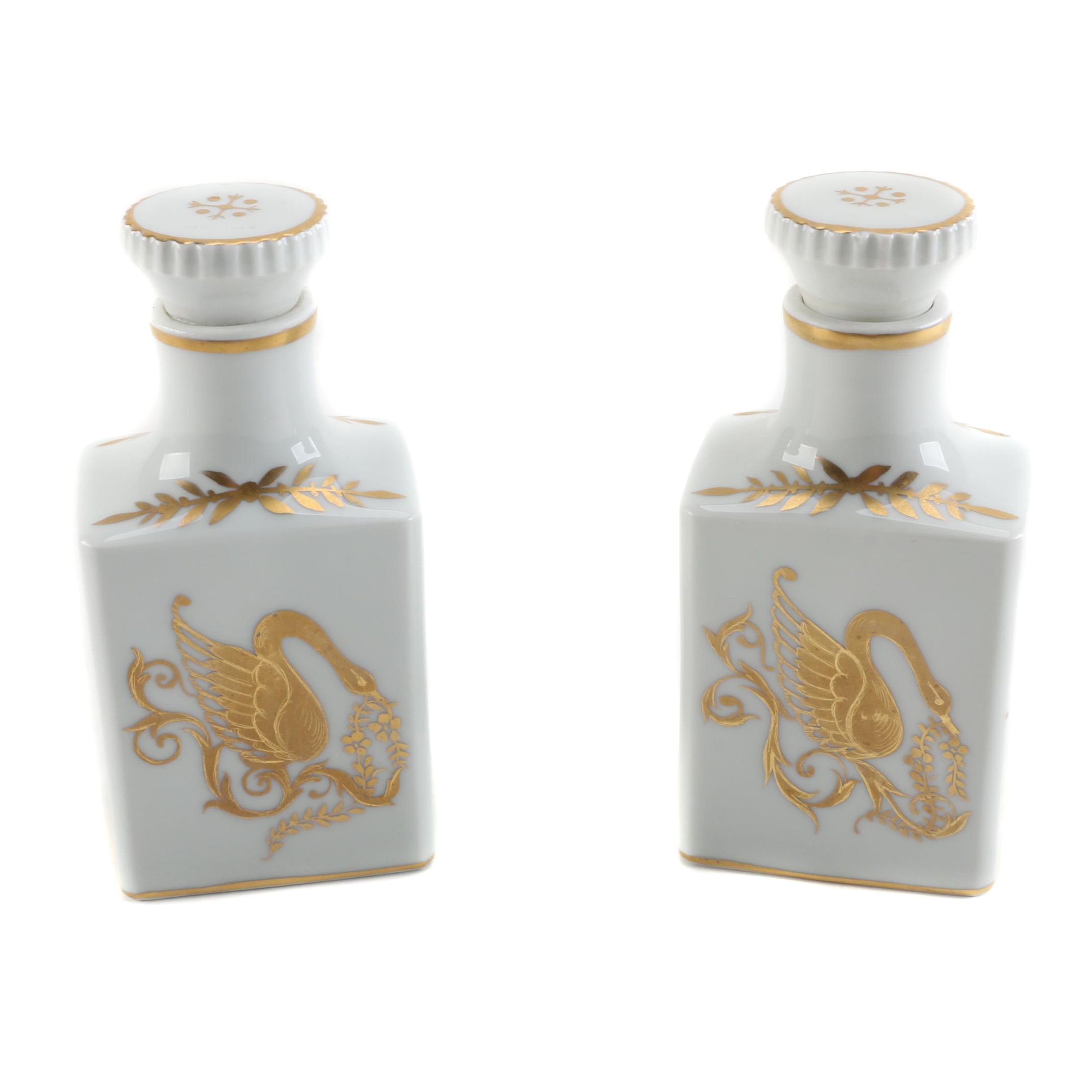 Vintage Castel Limoges Porcelain Dresser Bottles