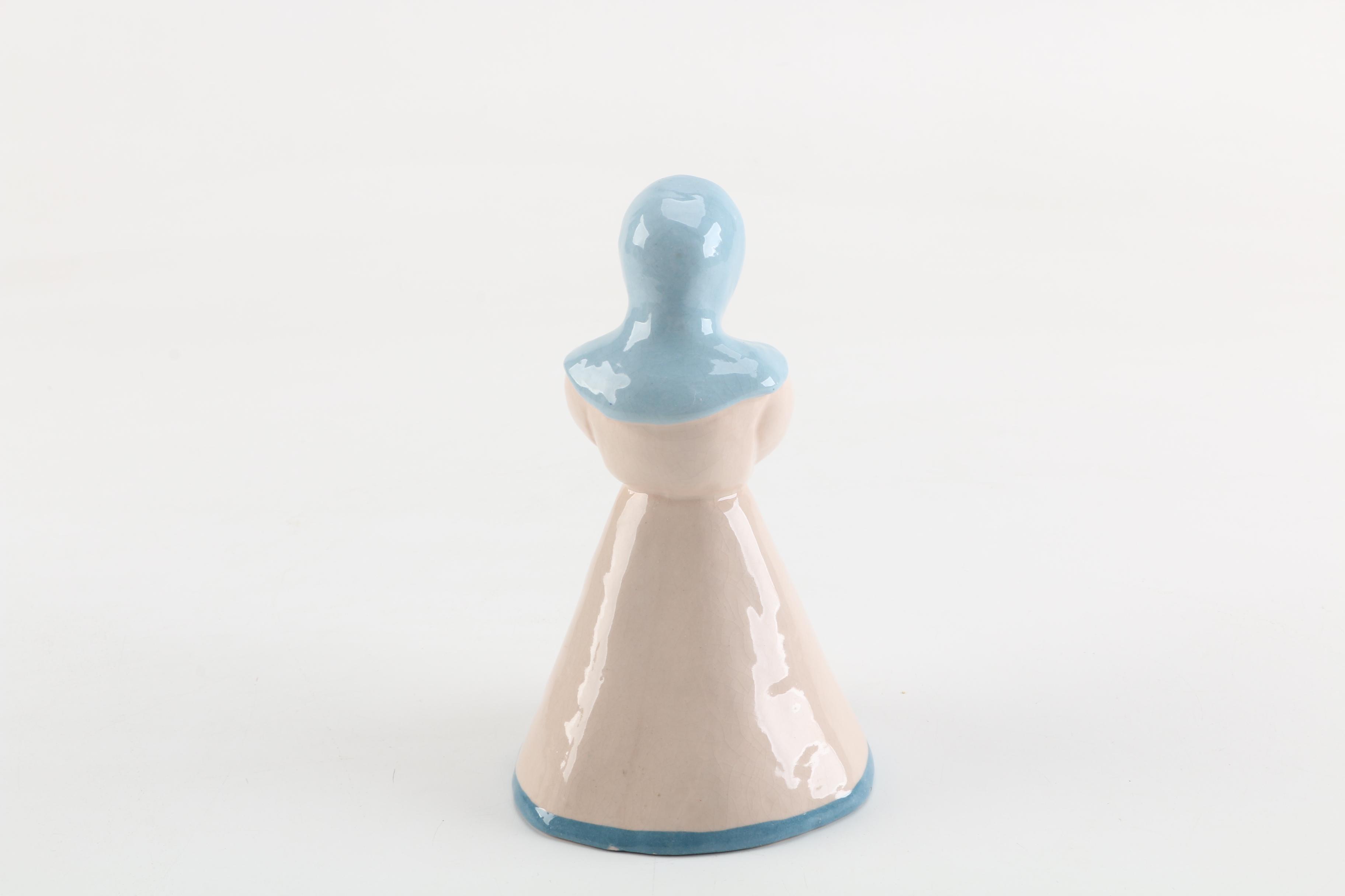 Kay Finch Ceramic Women Figurines in Beige and Blue