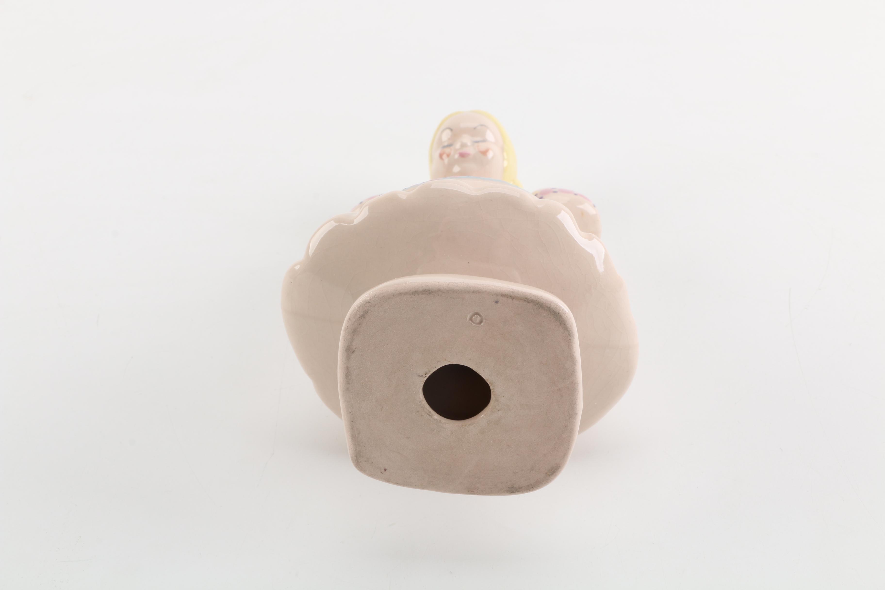 Kay Finch Ceramic Women Figurines in Beige and Blue