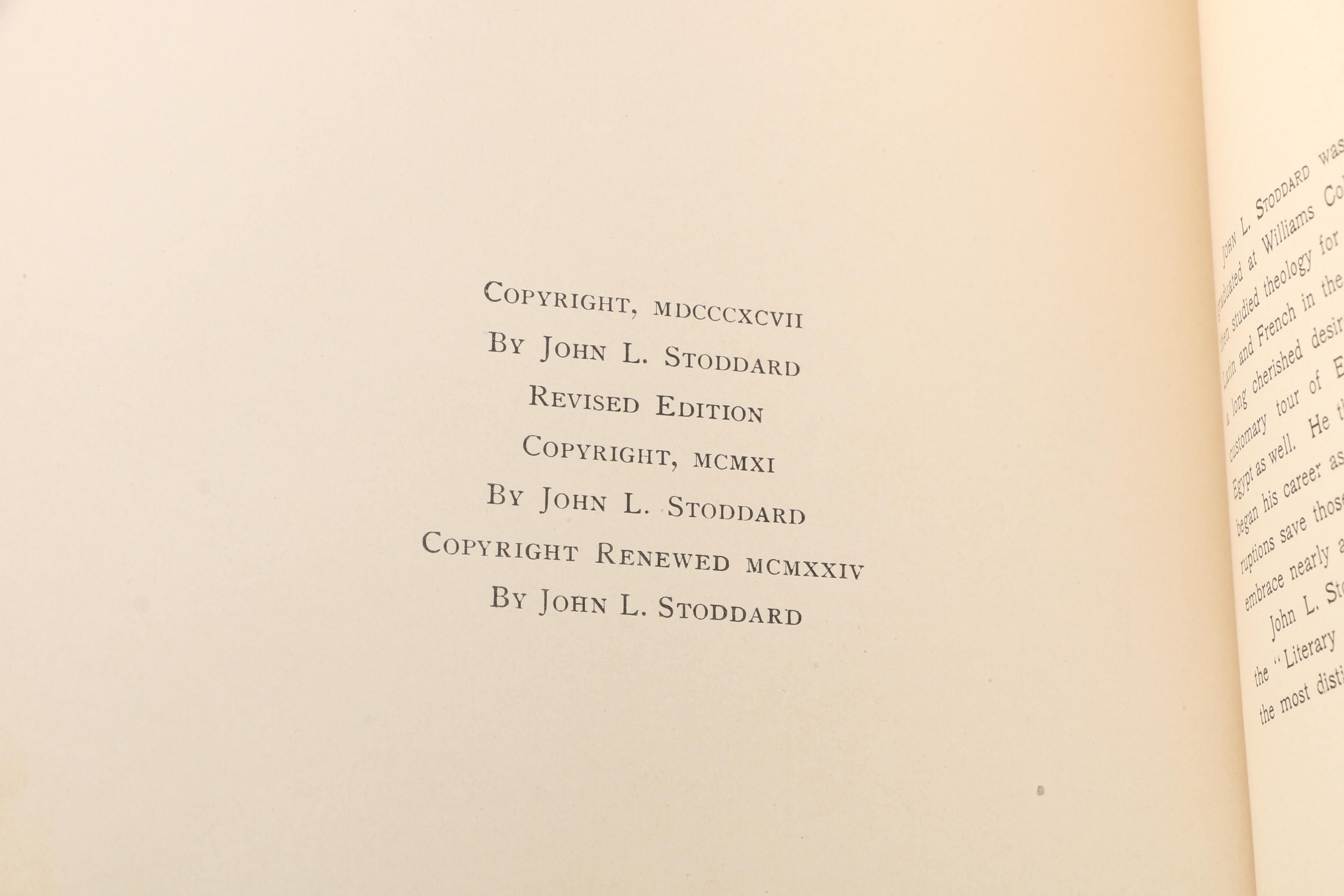 1925 Leather Bound "John L. Stoddard's Lectures"