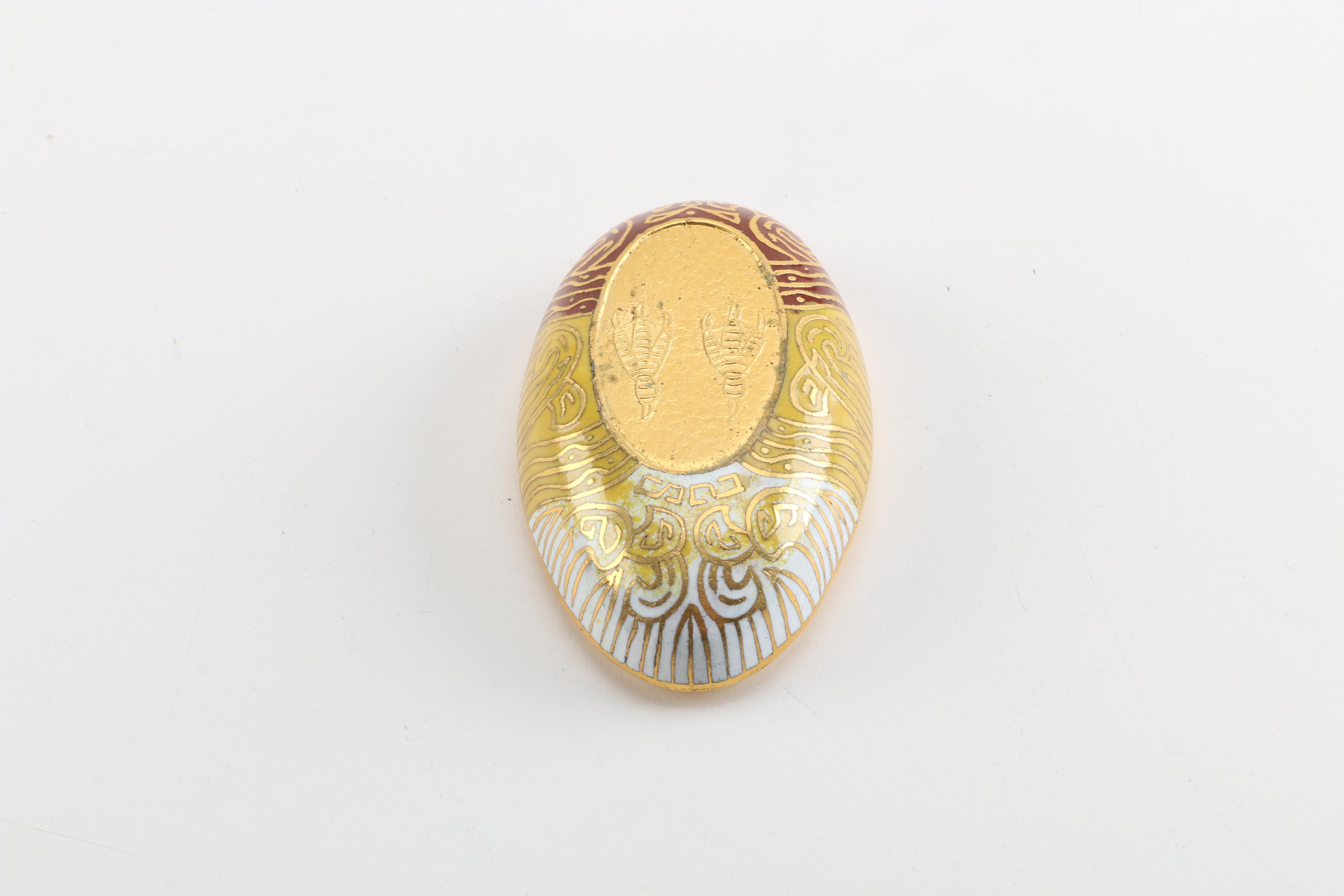 Chinese Cloisonné Bird Shaped Trinket Boxes and Figurine