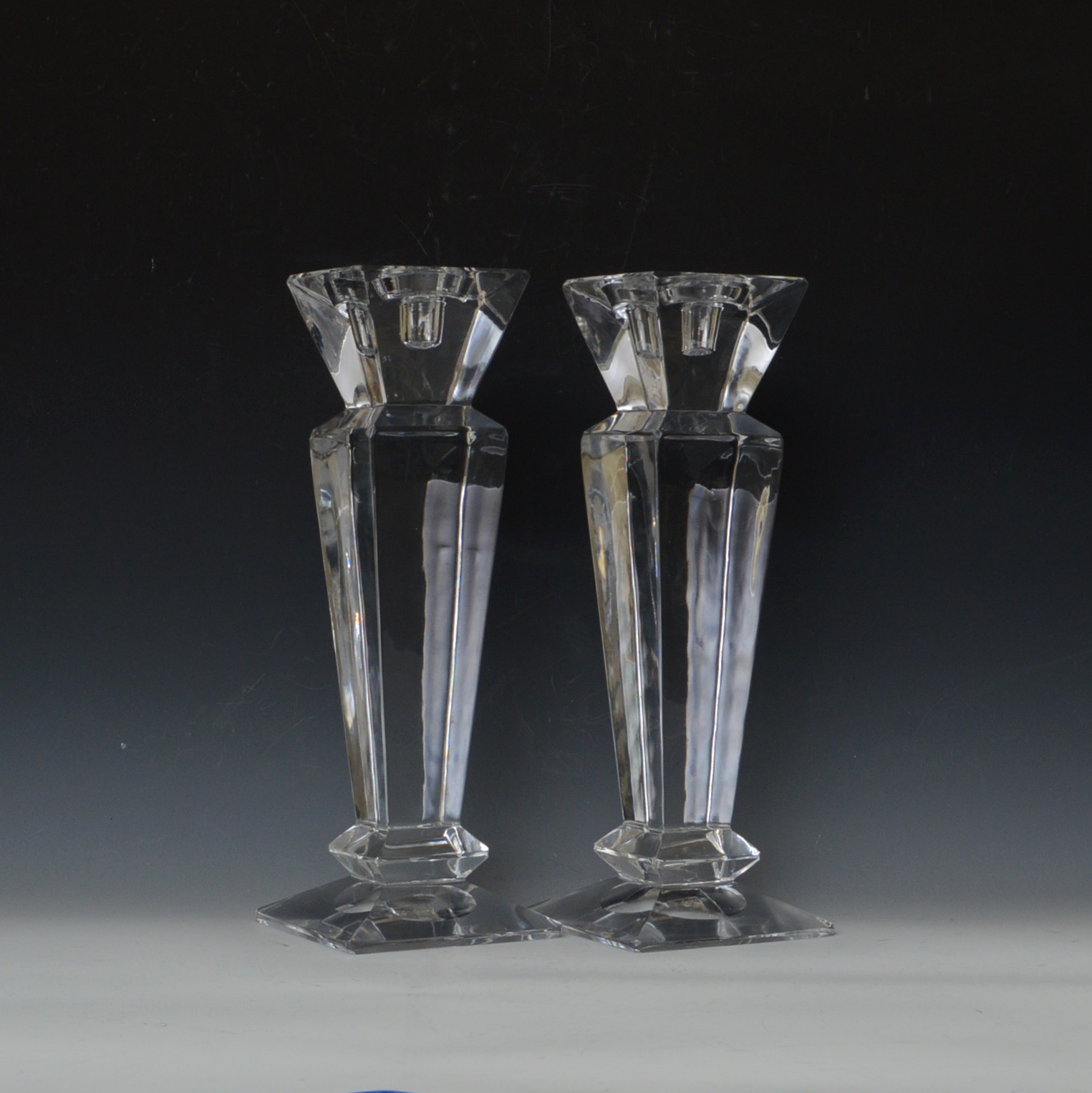 Pair of Towle Crystal Candlesticks