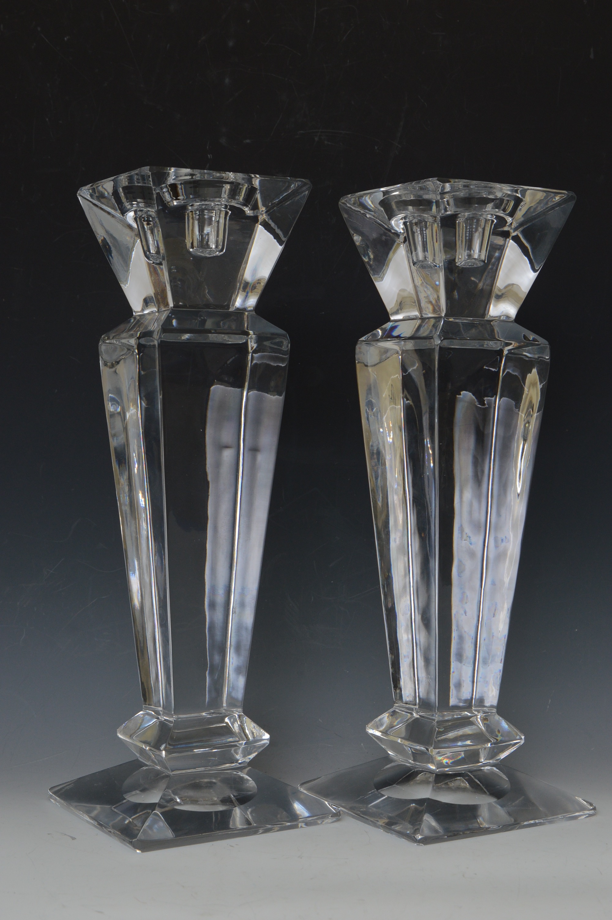 Pair of Towle Crystal Candlesticks