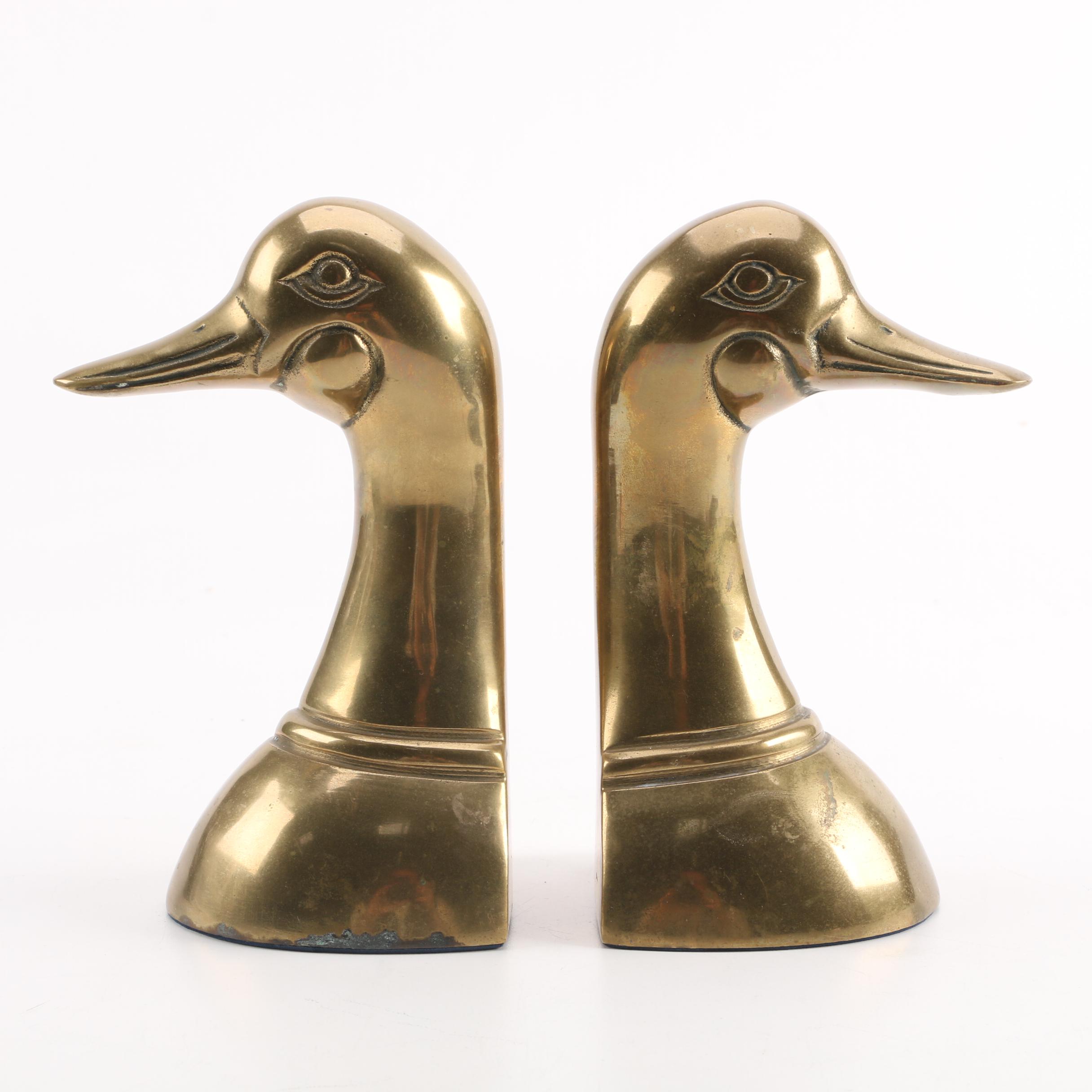 Leonard Brass Duck Head Bookends