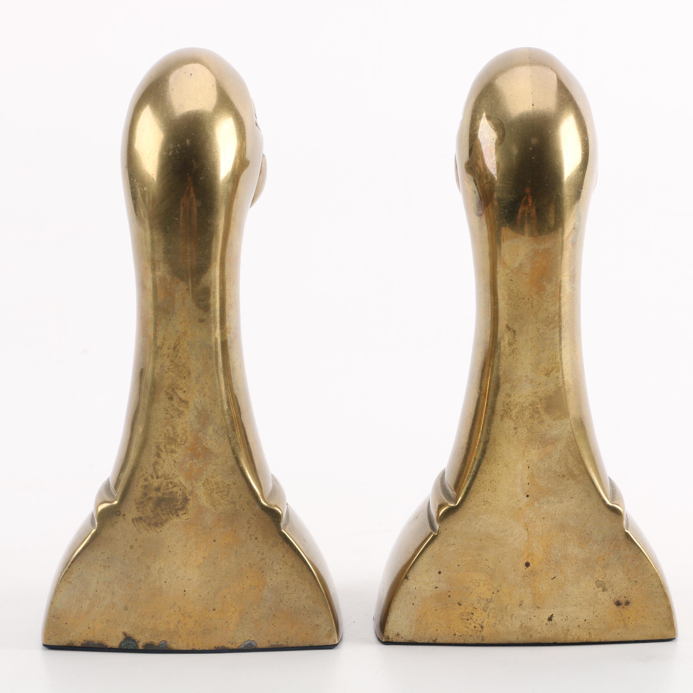 Leonard Brass Duck Head Bookends