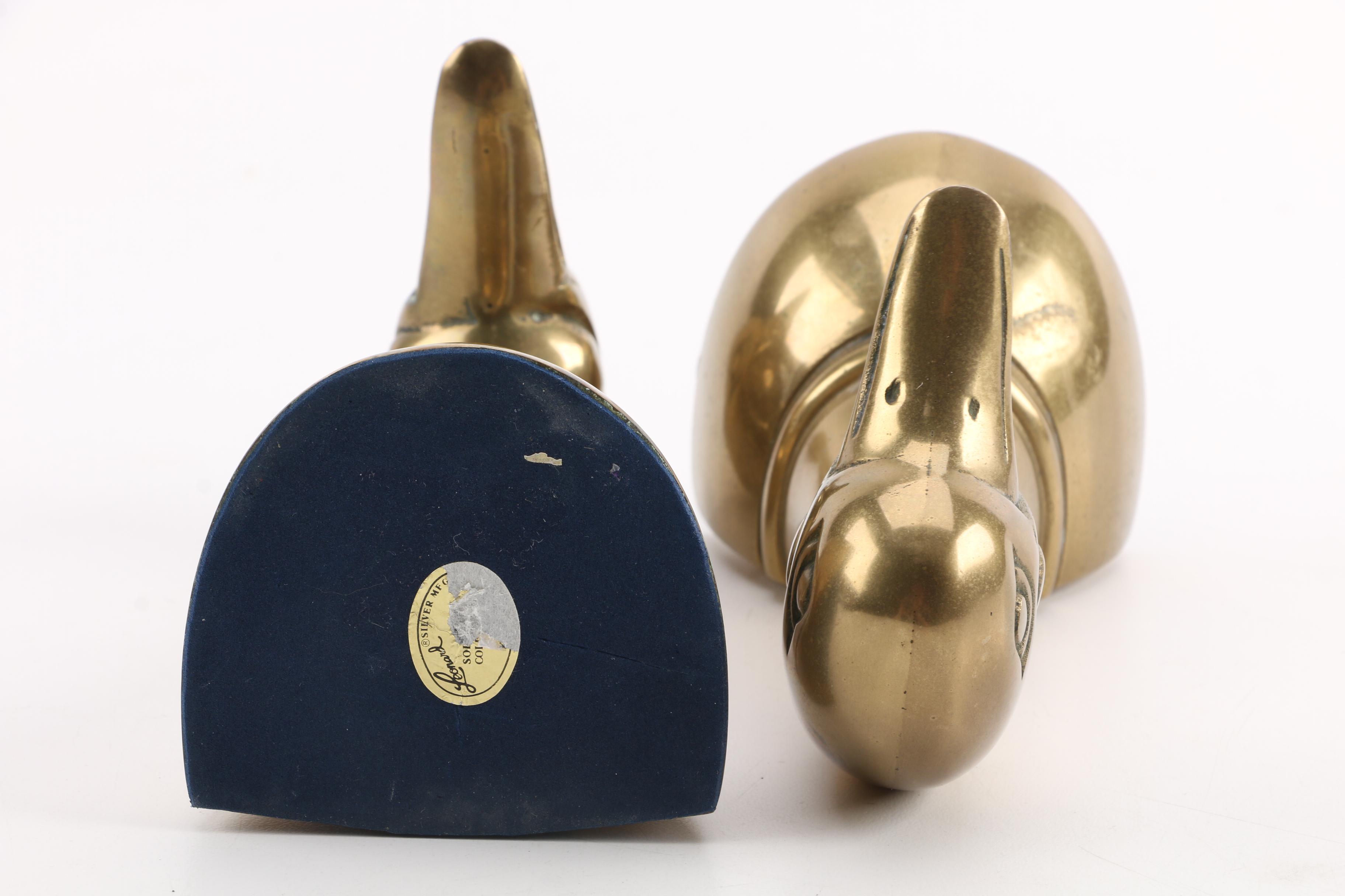 Leonard Brass Duck Head Bookends
