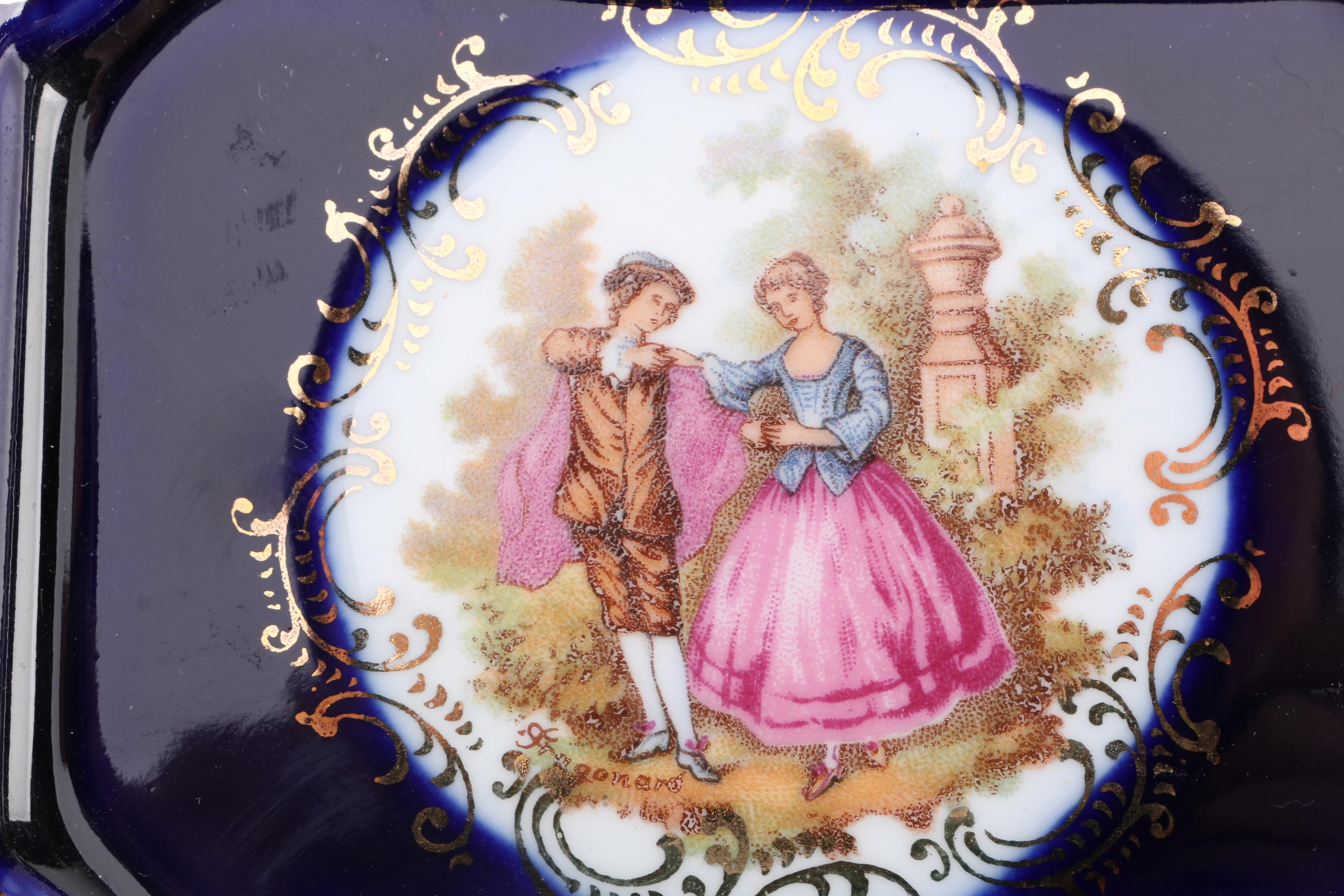 Limoges Cobalt Blue and Gilt Ashtray