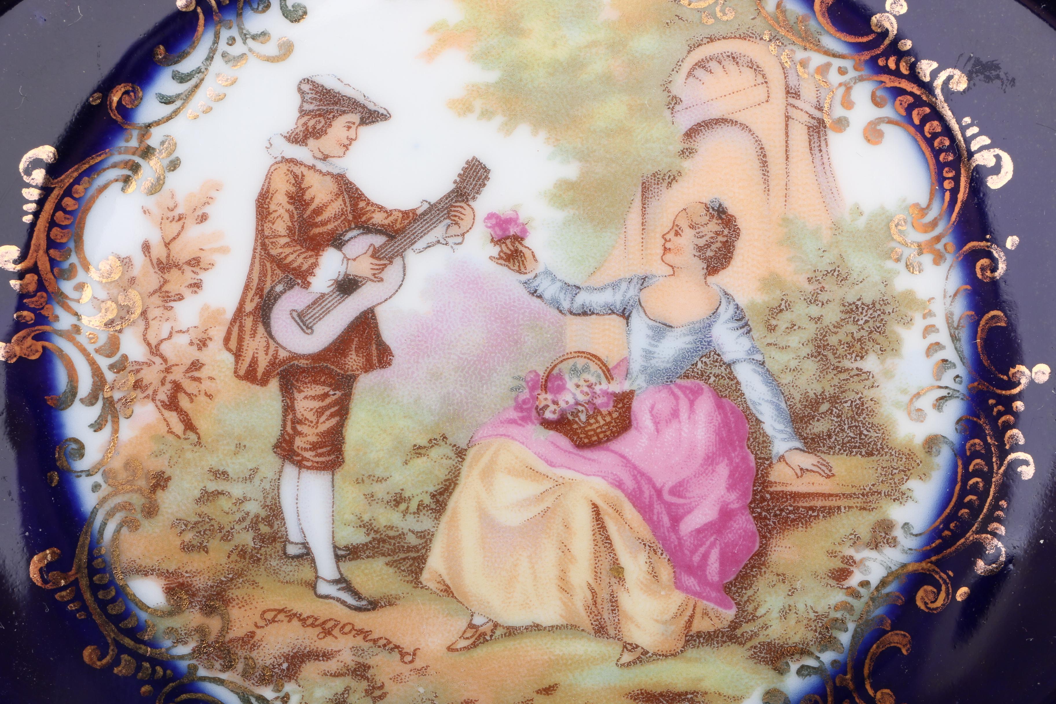 Limoges Cobalt Blue and Gilt Ashtray