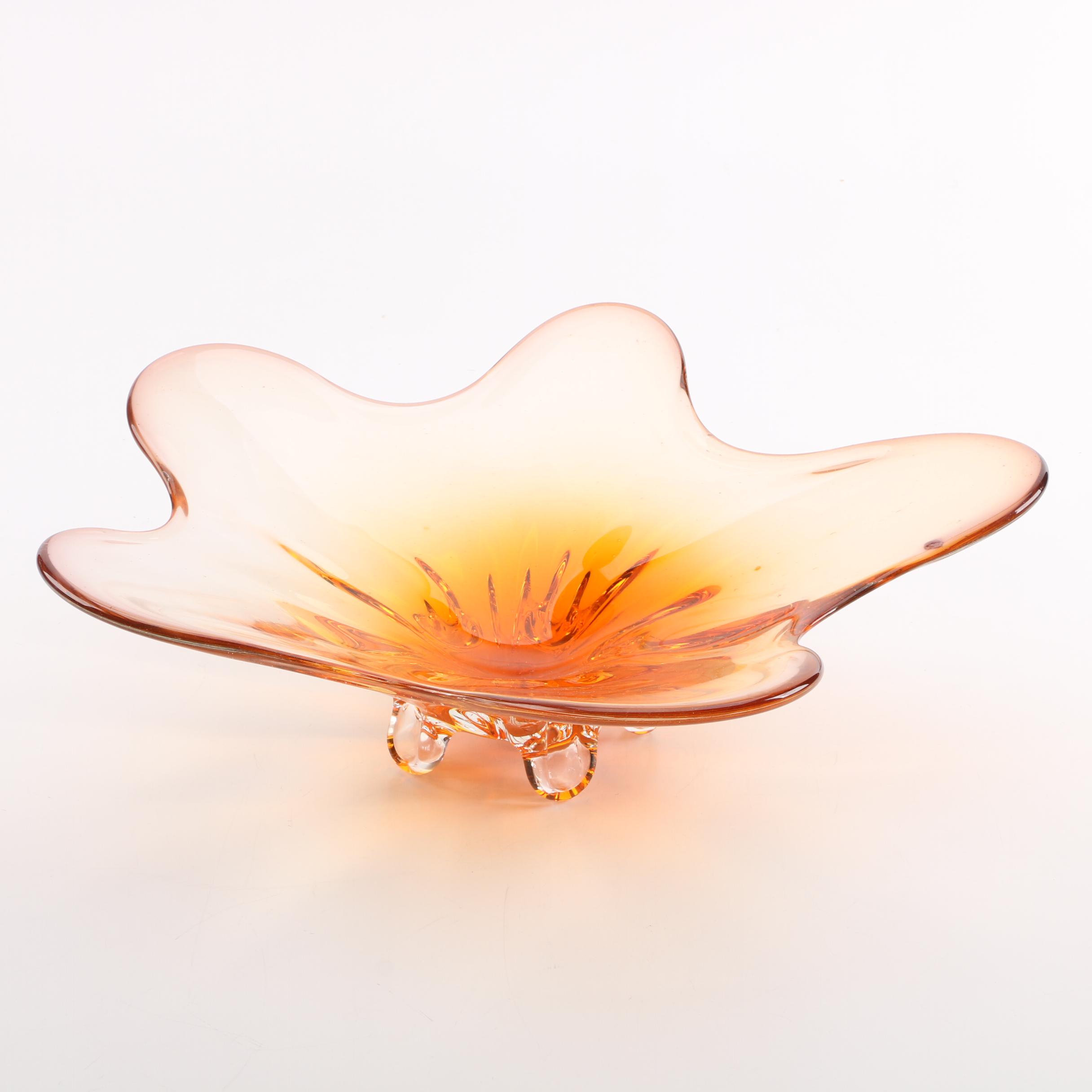 Amber Glass Console Bowl