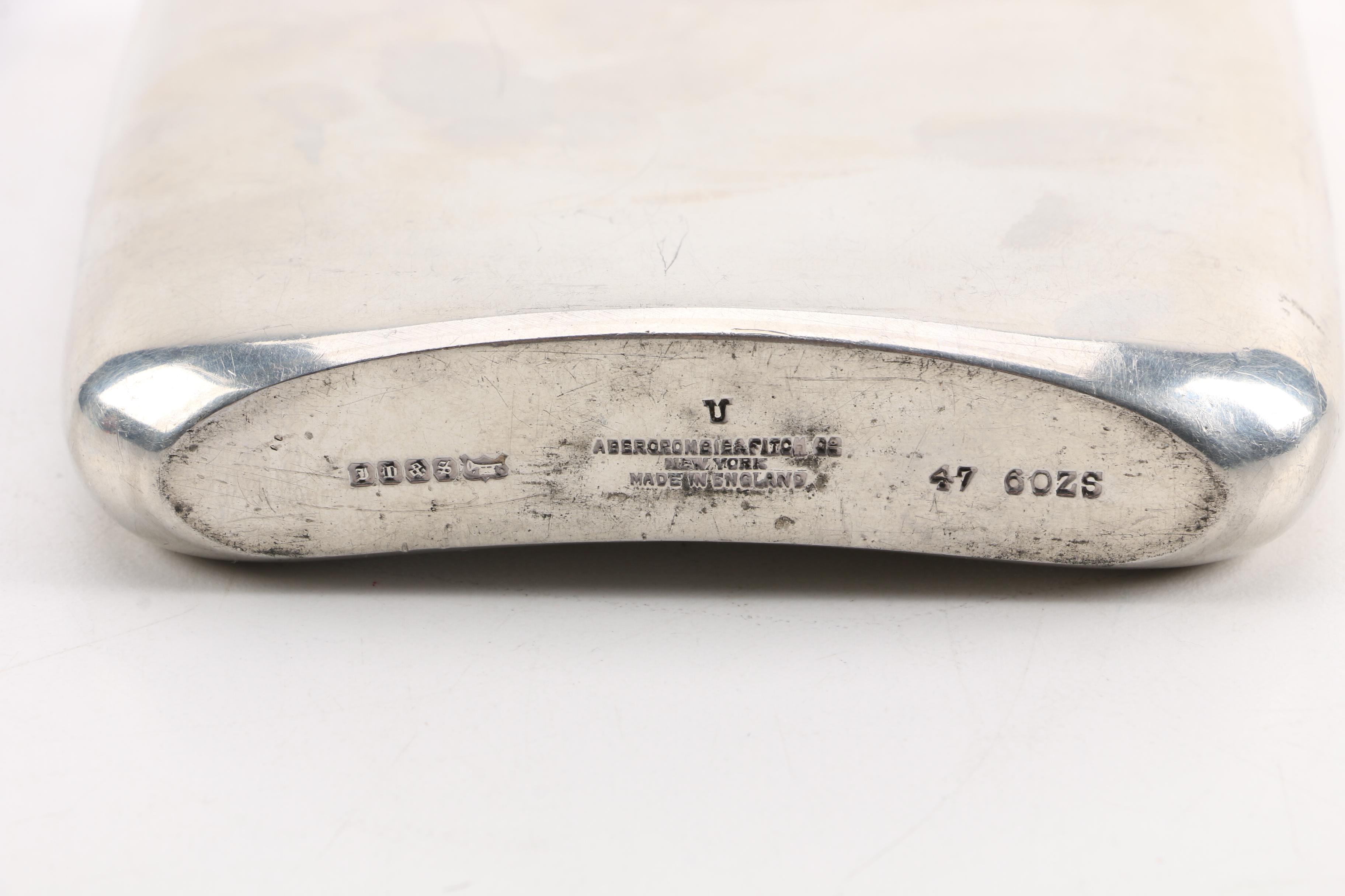 James Dixon & Sons Silver Plate Flask for Abercrombie & Fitch